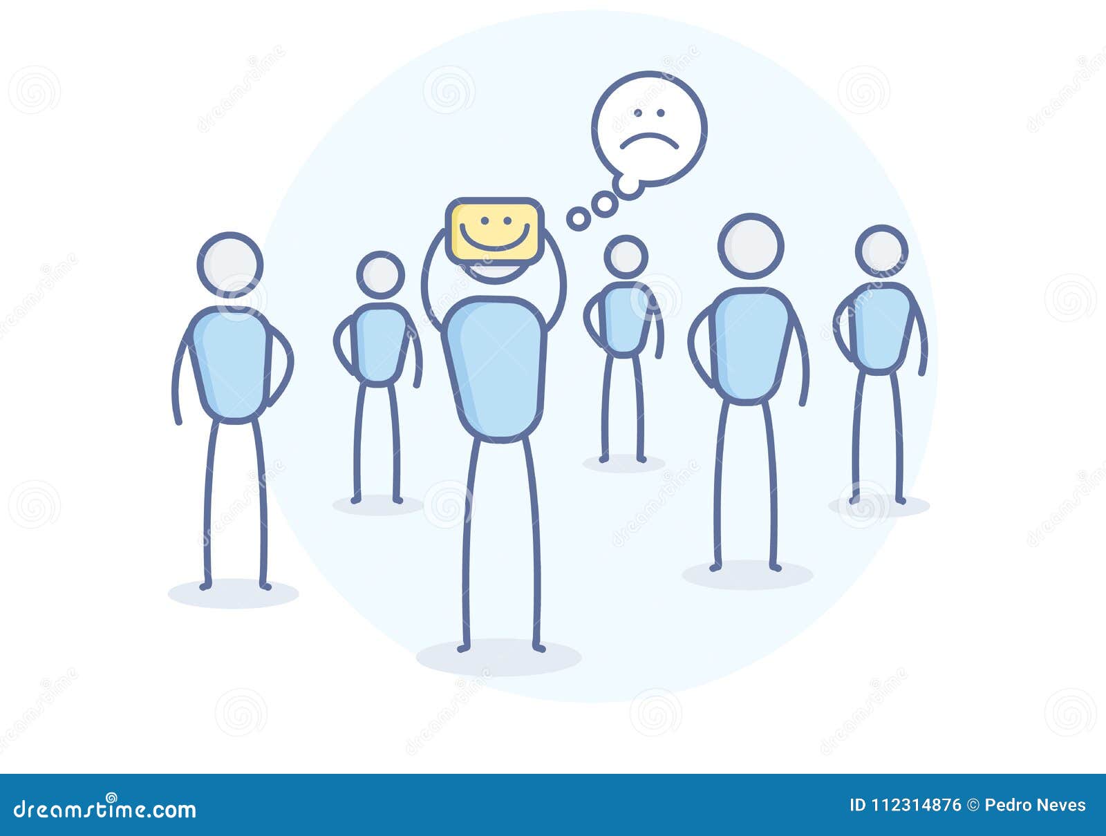 Personaje De Dibujos Animados Deprimido Que Oculta Sus Sensaciones Verdaderas Vector El Ejemplo Para La Soledad, Depresión, Trist Ilustración del Vector - Ilustración de figura, bipolar: 112314876 Personaje De Dibujos Animados Deprimido Que Oculta Sus Sensaciones Verdaderas Vector El Ejemplo Para La Soledad, Depresión, Trist Ilustración del Vector - Ilustración de figura, bipolar: 112314876