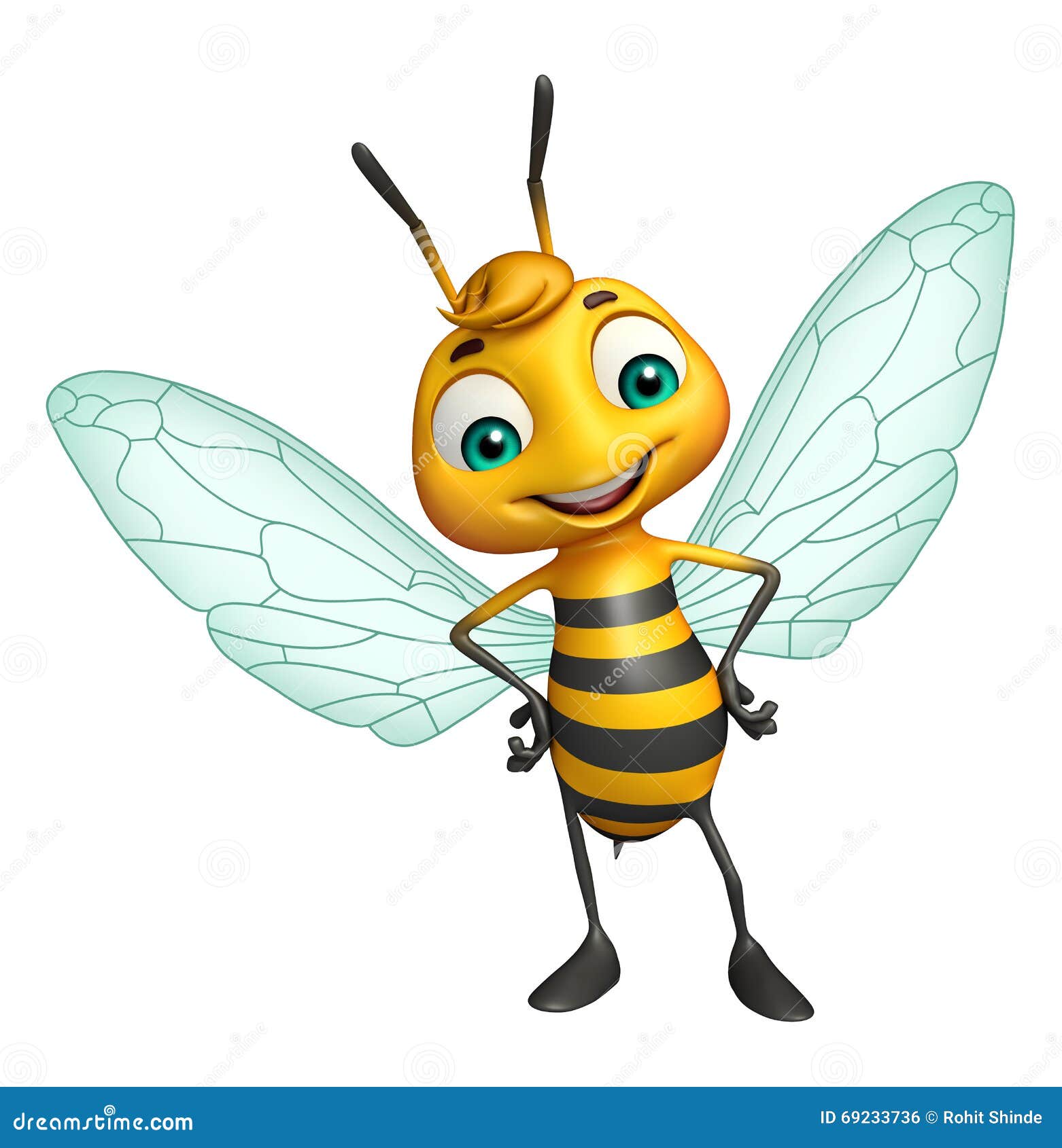 Personaje De Dibujos Animados Divertido De La Abeja Linda Stock de  ilustración - Ilustración de abeja, alas: 69233736
