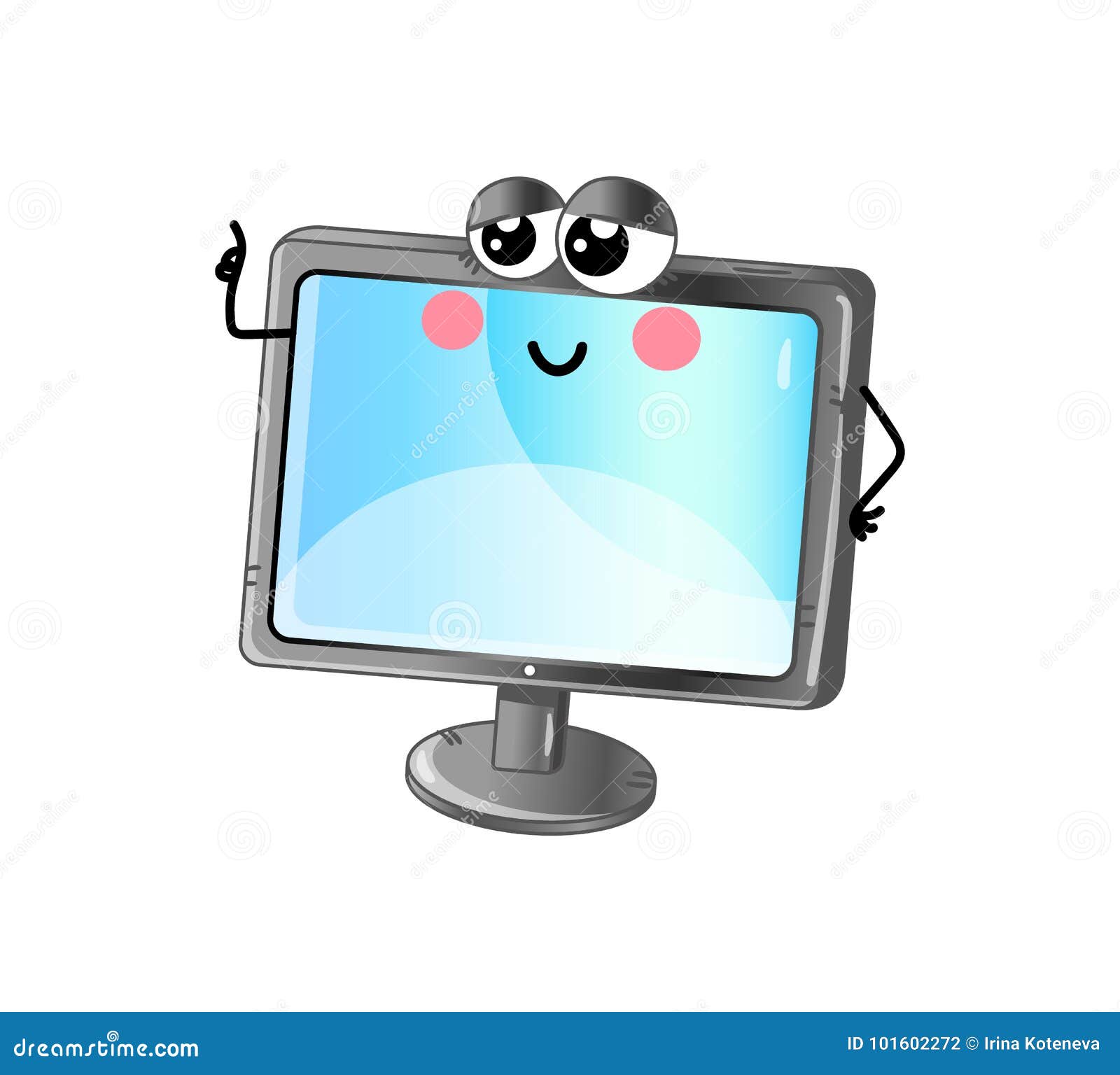 Personaje De Dibujos Animados Divertido Del Lcd TV Ilustración del Vector -  Ilustración de icono, emocional: 101602272