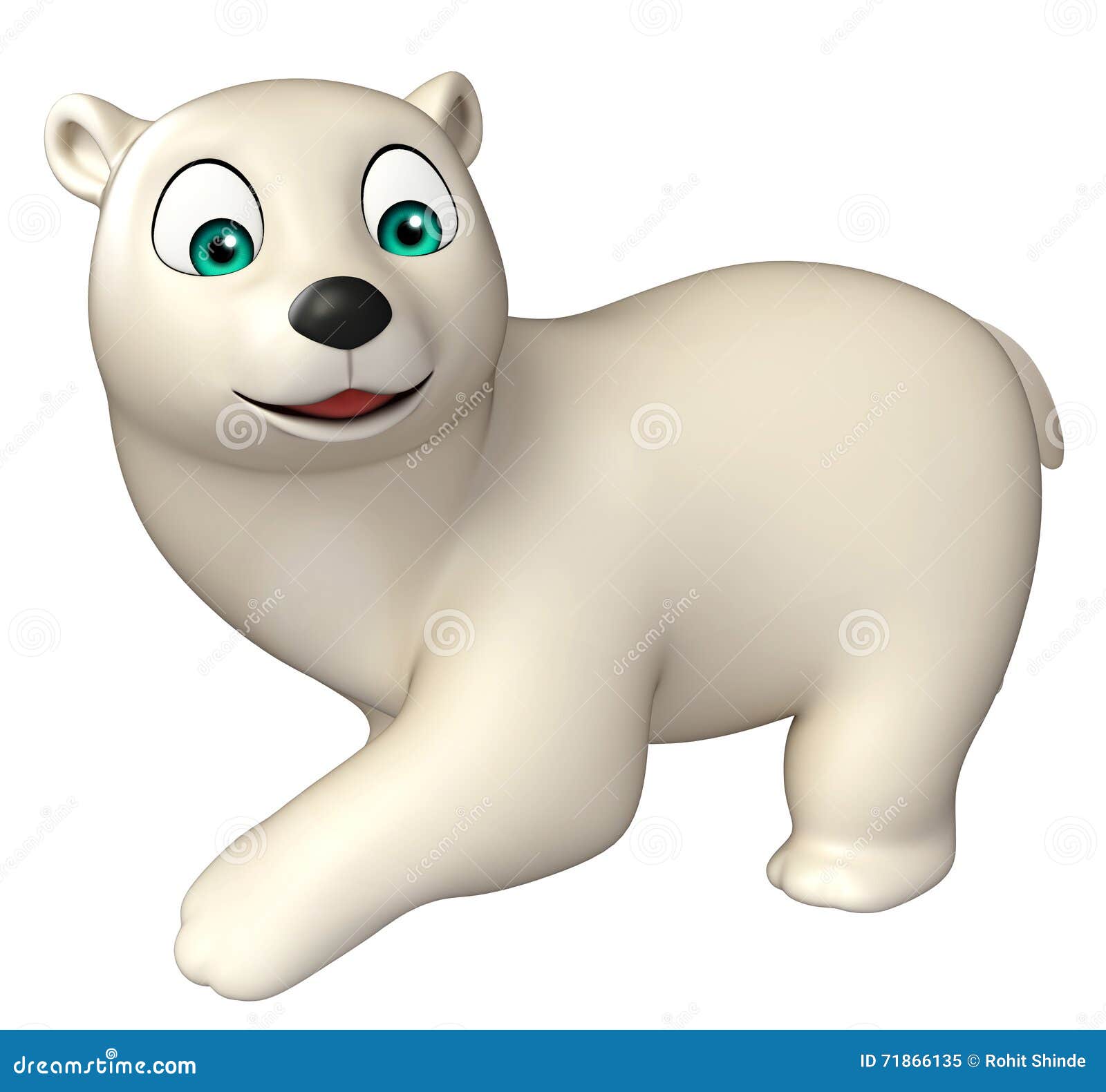 Personaje De Dibujos Animados Divertido Del Oso Polar Stock de ilustración  - Ilustración de carne, vida: 71866135