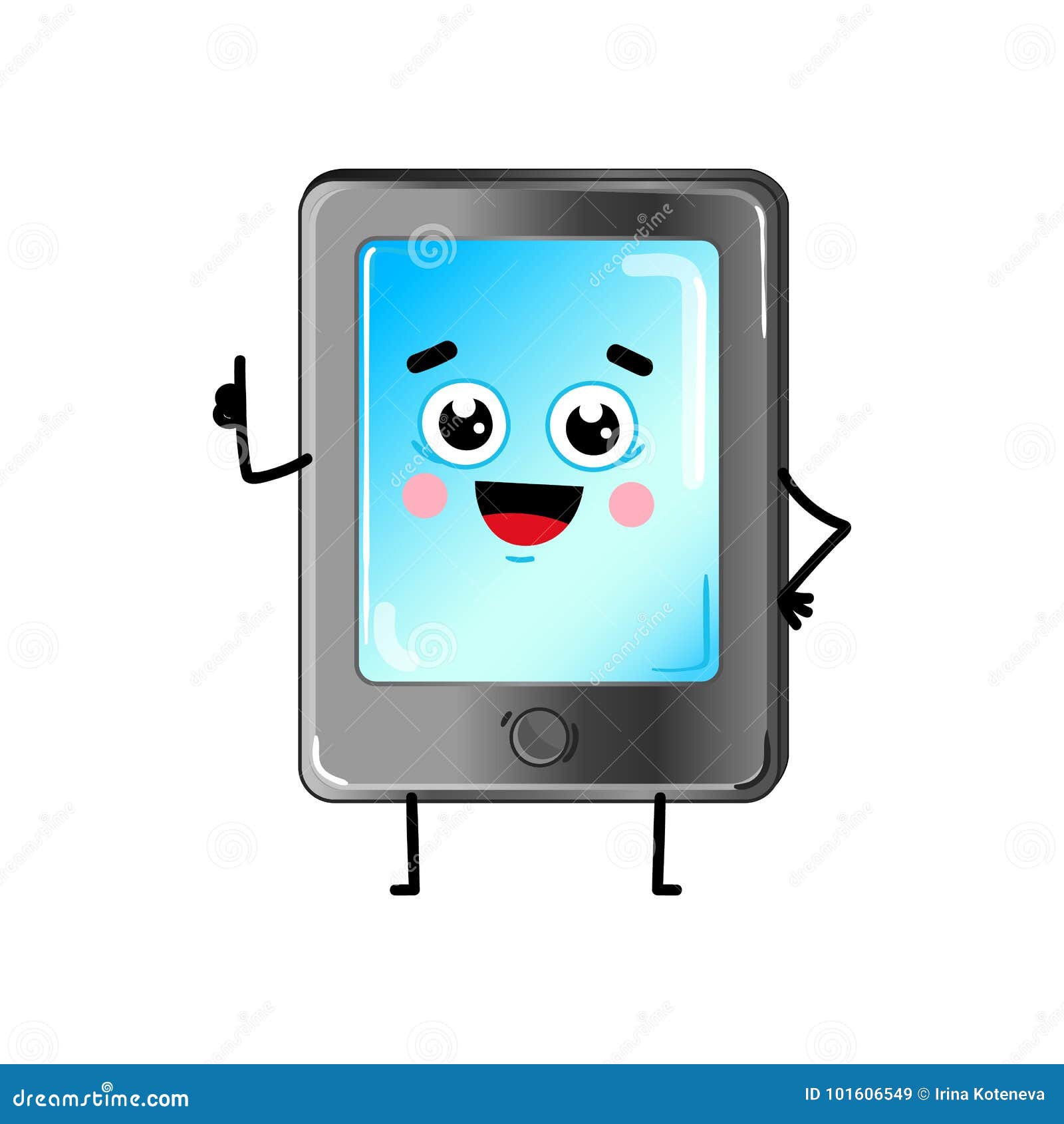 Personaje De Dibujos Animados Divertido De La Tableta Ilustración del  Vector - Ilustración de mascota, divertido: 101606549