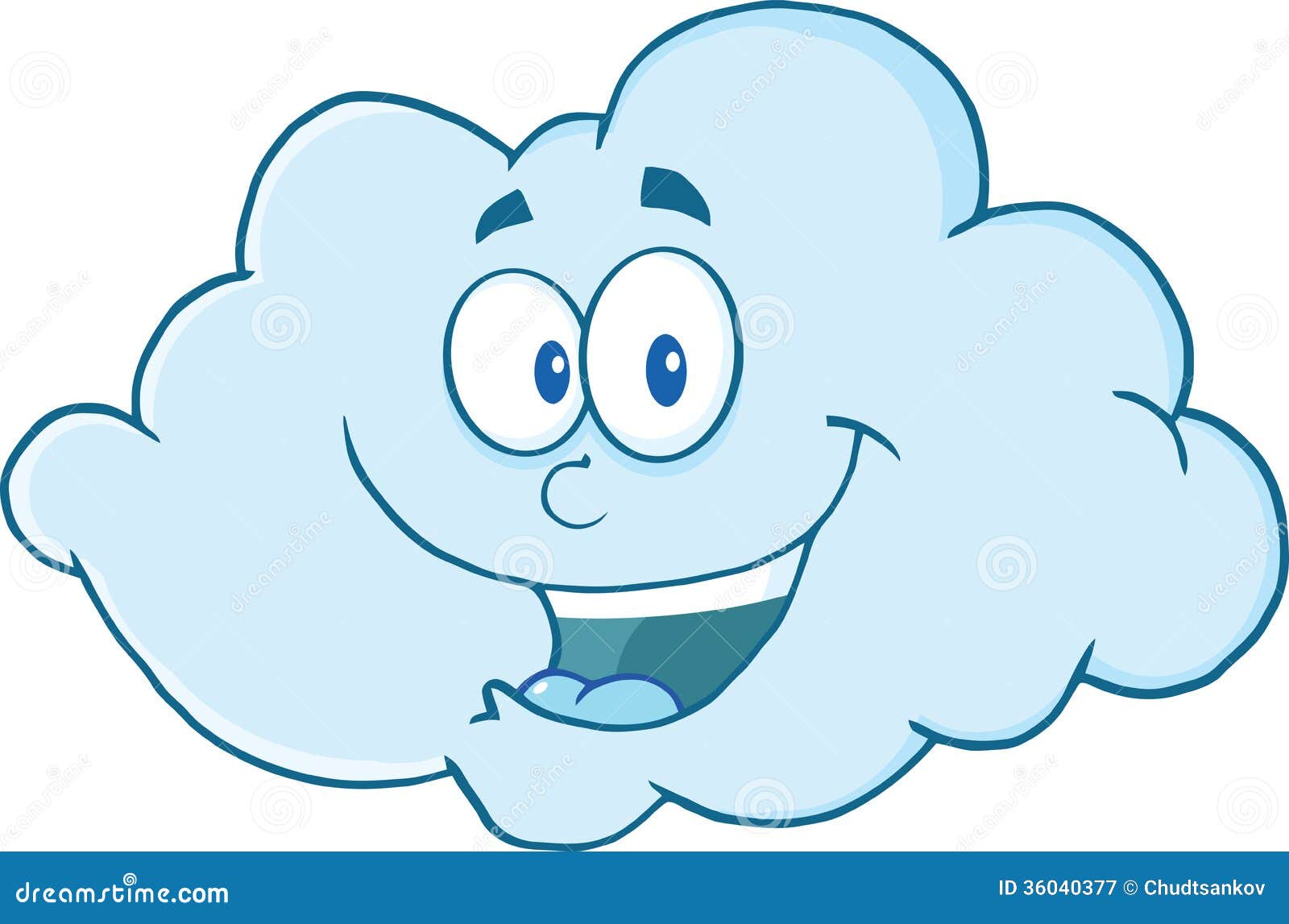 Personaje De Dibujos Animados Feliz De La Nube Ilustración del Vector -  Ilustración de cubo, triste: 36040377