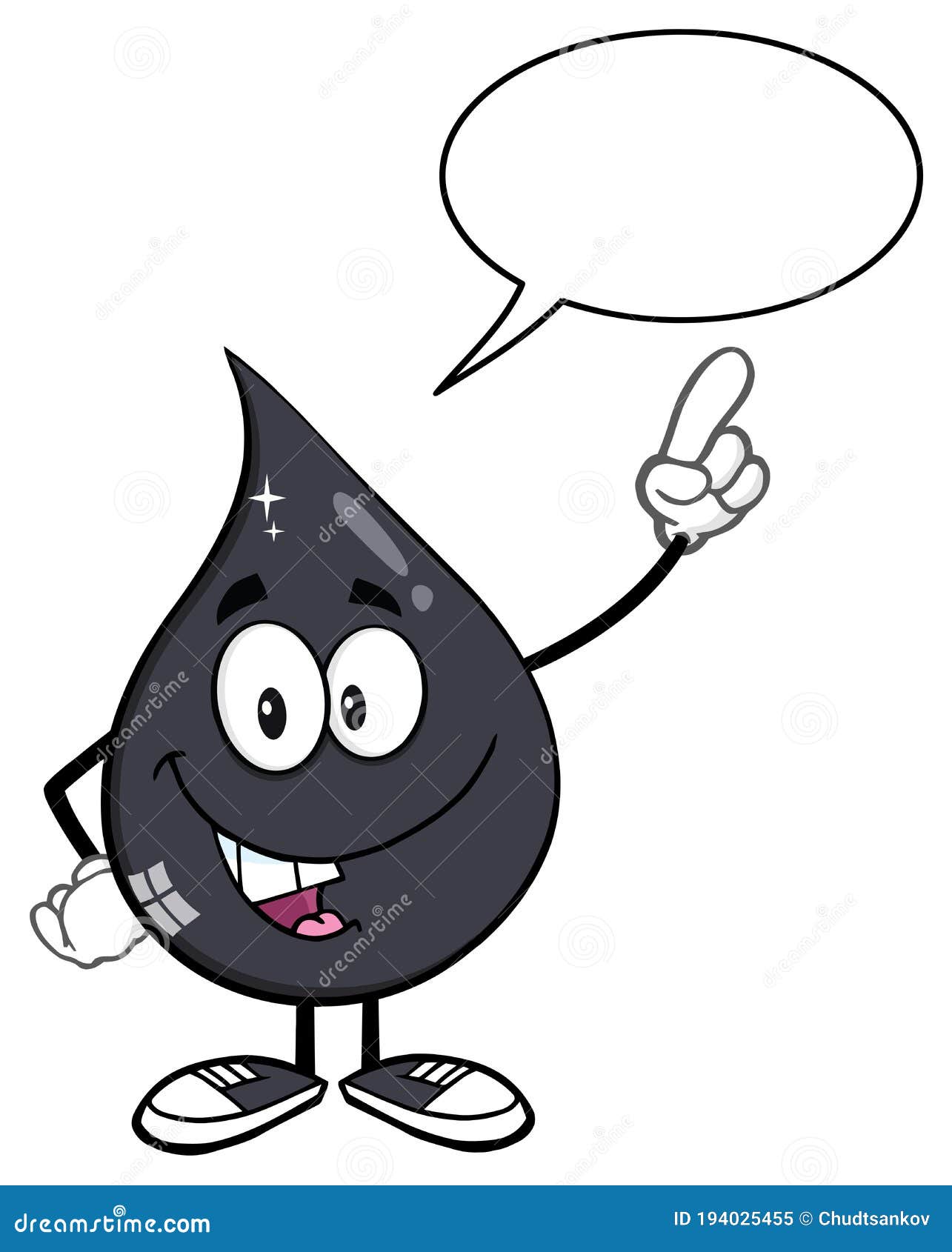 Personaje De Dibujos Animados Hablando Sobre Petróleo O Sobre Petróleo  Sostiene Un Dedo De Idea Con Burbuja De Habla Stock de ilustración -  Ilustración de vida, ojos: 194025455