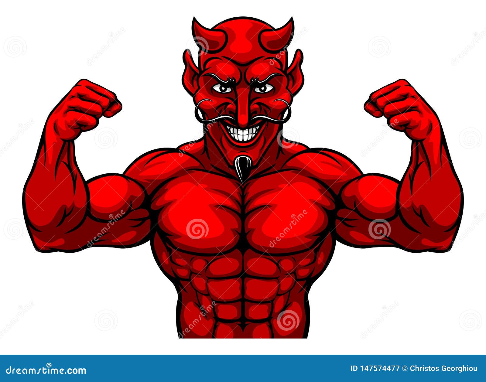 Personaje De Dibujos Animados De La Mascota De Los Deportes Del Diablo  Ilustración del Vector - Ilustración de insignia, demonio: 147574477