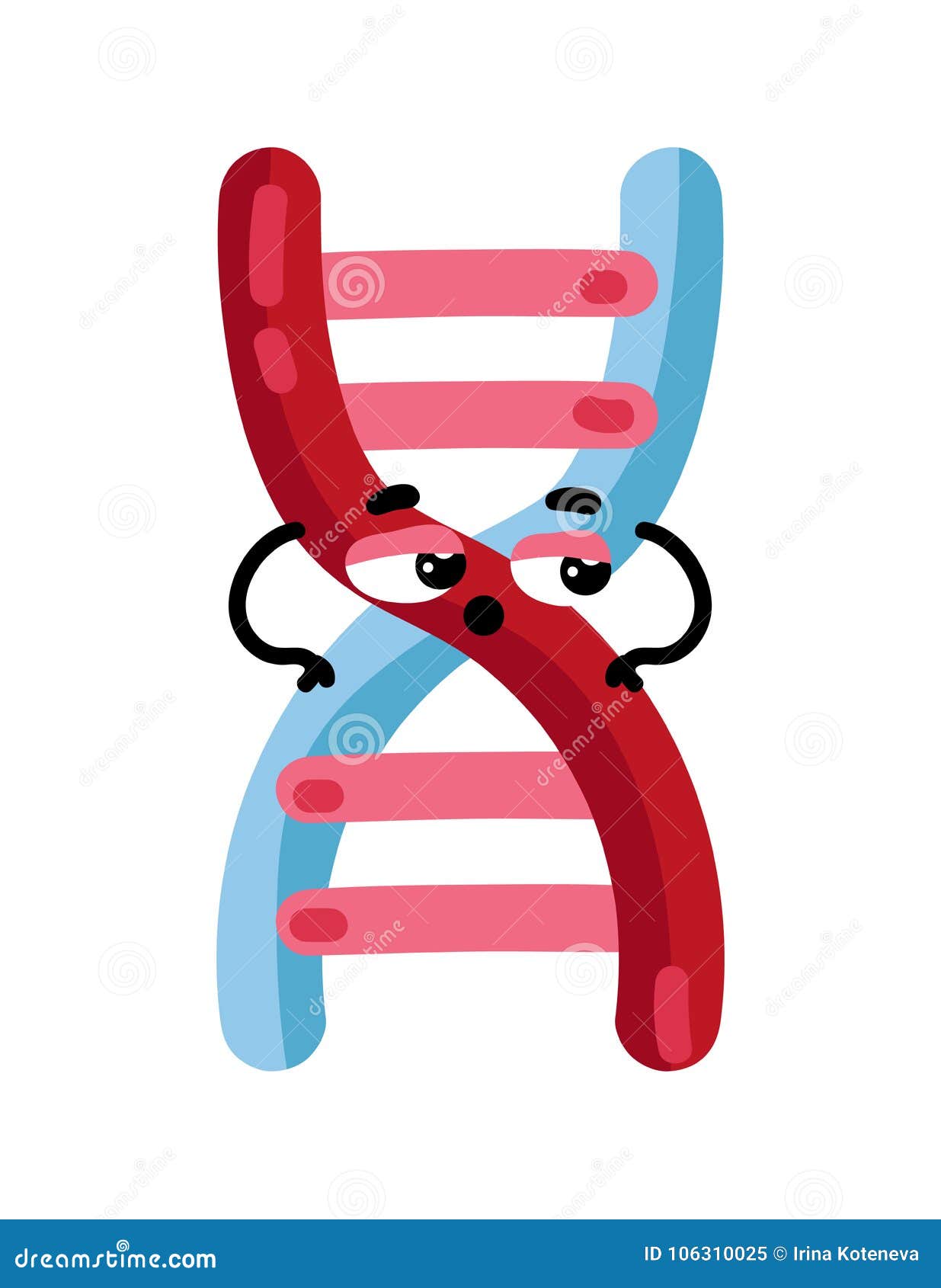 Personaje De Dibujos Animados Lindo De La Molécula De La DNA Ilustración  del Vector - Ilustración de historieta, lindo: 106310025