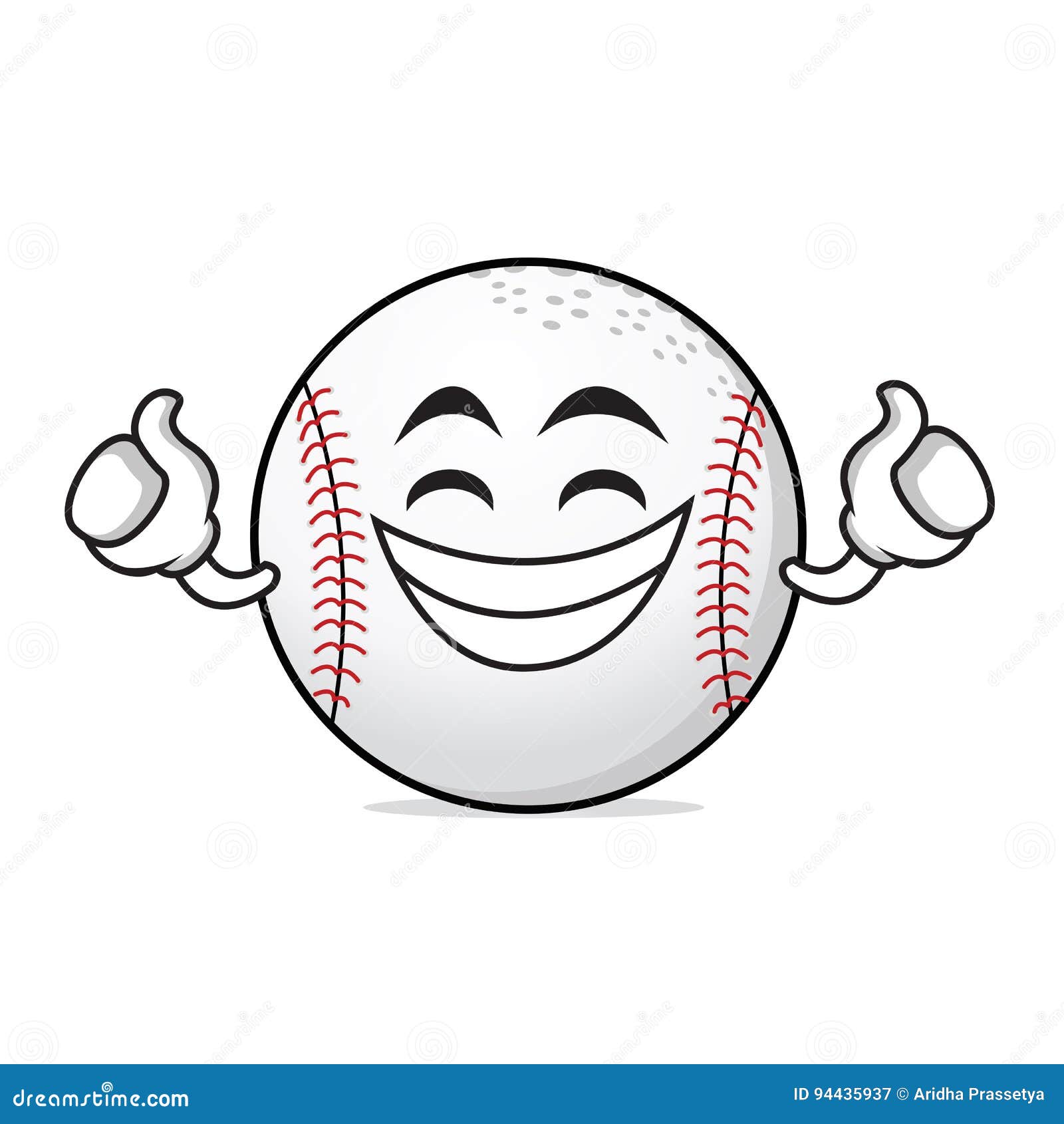 Personaje De Dibujos Animados Orgulloso Del Béisbol De La Cara Ilustración  del Vector - Ilustración de equipo, emoticono: 94435937