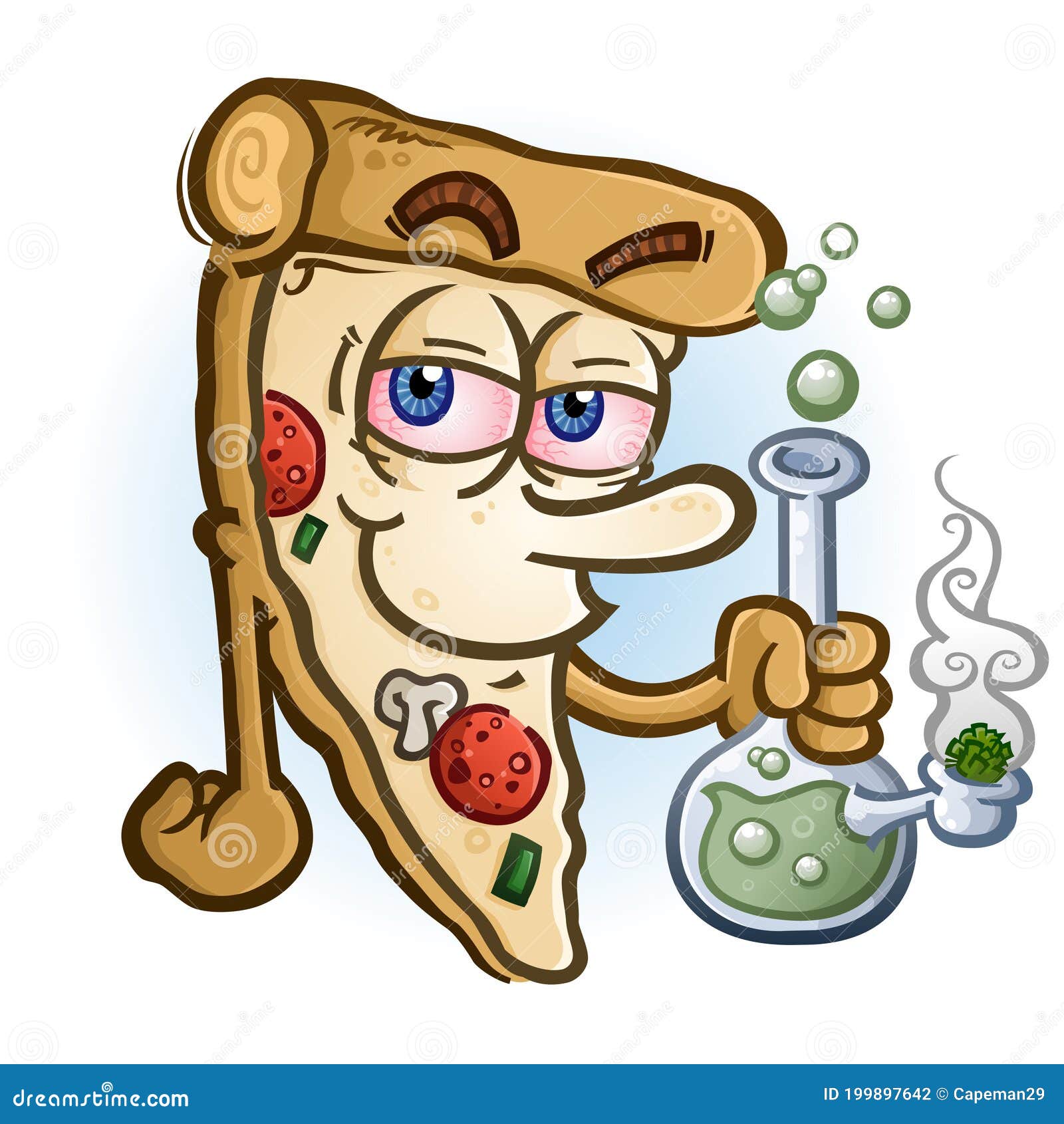 Personaje De Dibujos Animados De Porción De Pizza Fumando Un Bong  Ilustración del Vector - Ilustración de drogas, italiano: 199897642
