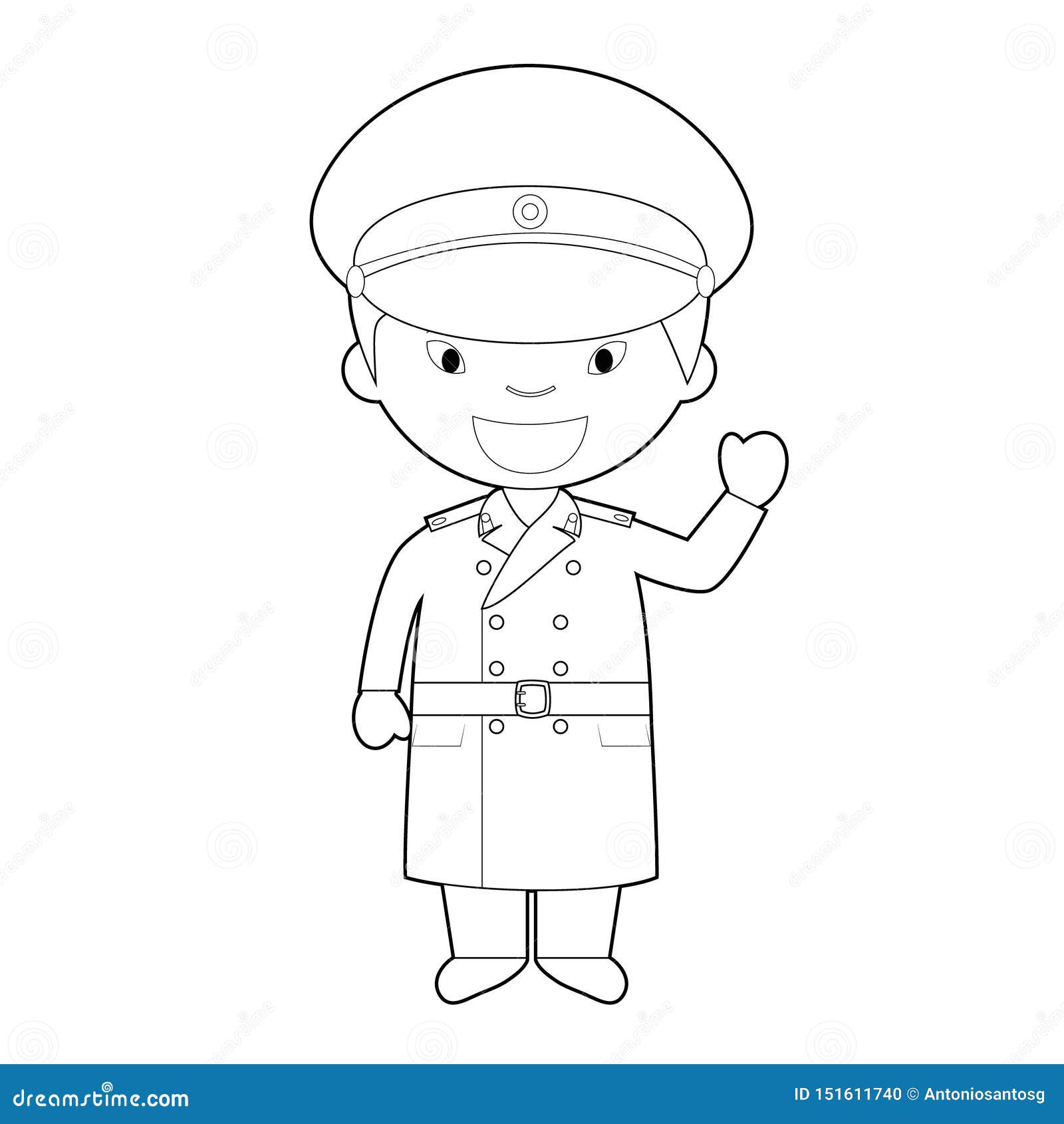 Personaje De Dibujos Animados Que Colorea Facil De Corea Del Norte