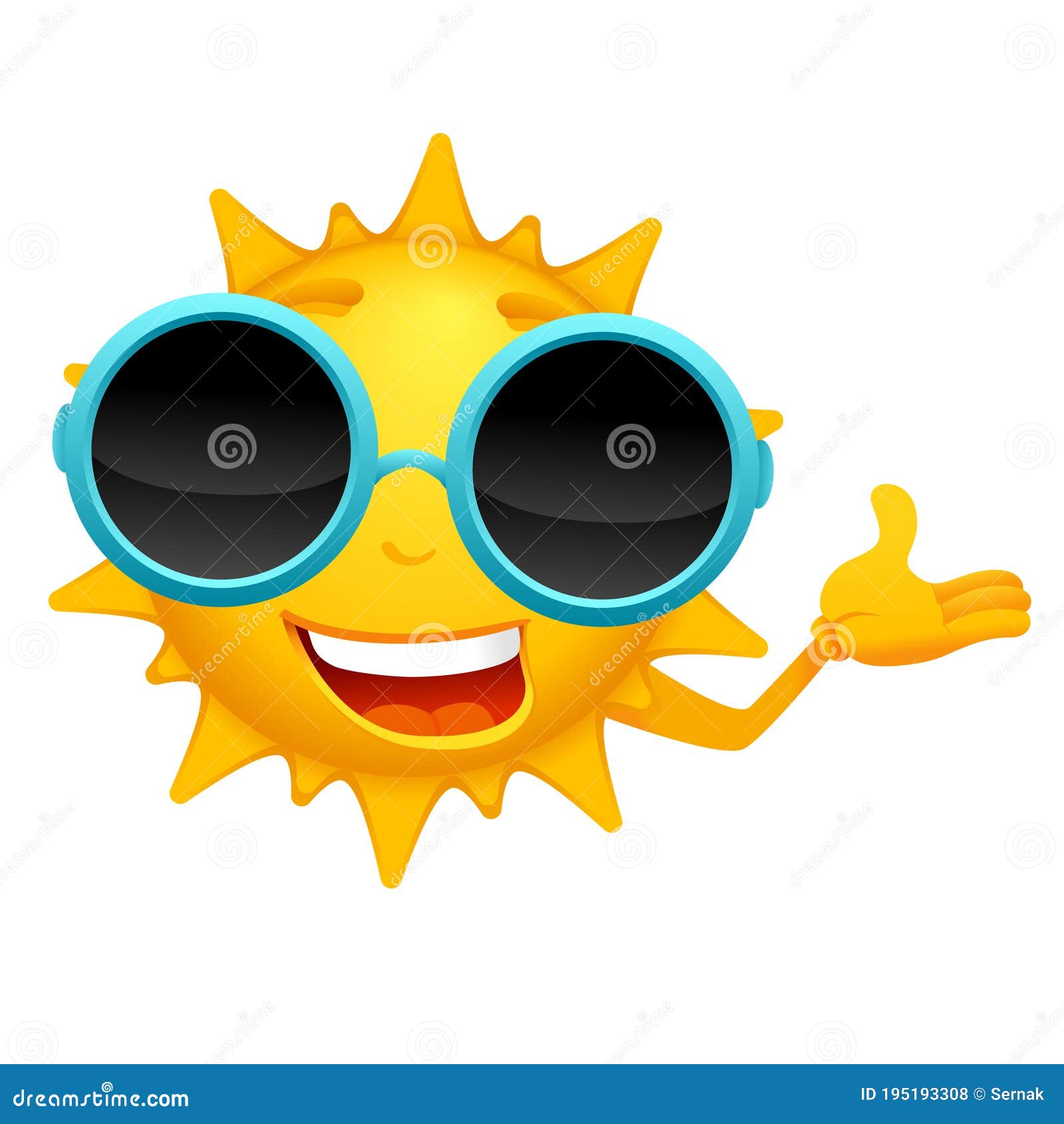 Personaje De Dibujos Animados De Sol Con Gafas De Sol Circulantes.  Ilustración del Vector - Ilustración de felicidad, feliz: 195193308