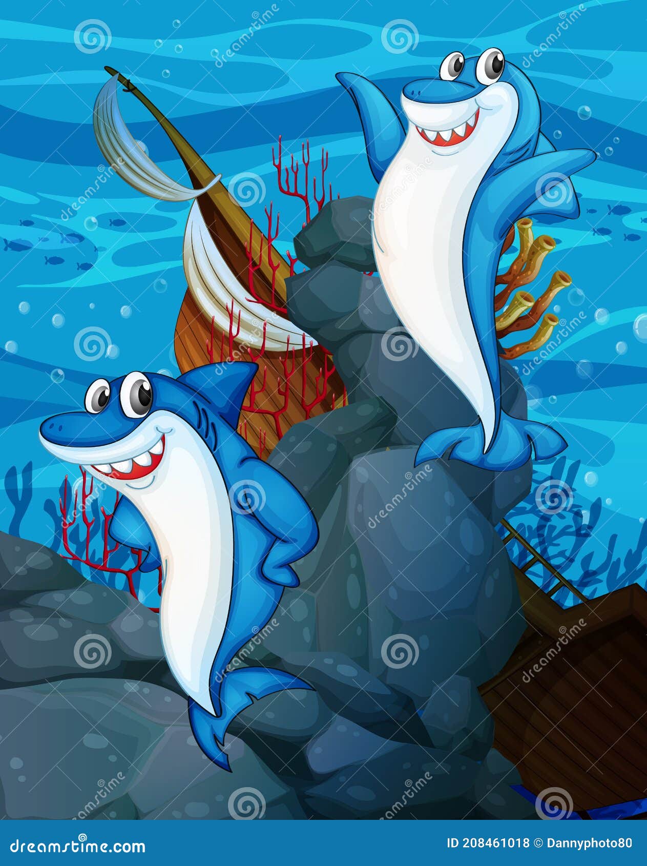 Personaje De Dibujos Animados De Tiburón Feliz En La Escena Submarina Con Muchos Peces Exóticos Ilustración del Vector - Ilustración de conjunto, boca: 208461018 Personaje De Dibujos Animados De Tiburón Feliz En La Escena Submarina Con Muchos Peces Exóticos Ilustración del Vector - Ilustración de conjunto, boca: 208461018