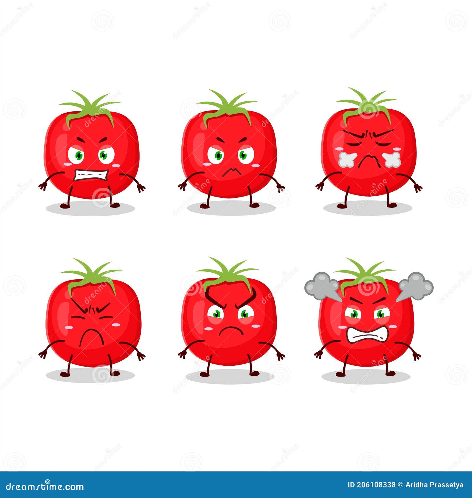 Personaje De Dibujos Animados De Tomate Con Varias Expresiones De Enojo  Ilustración del Vector - Ilustración de mascota, caliente: 206108338