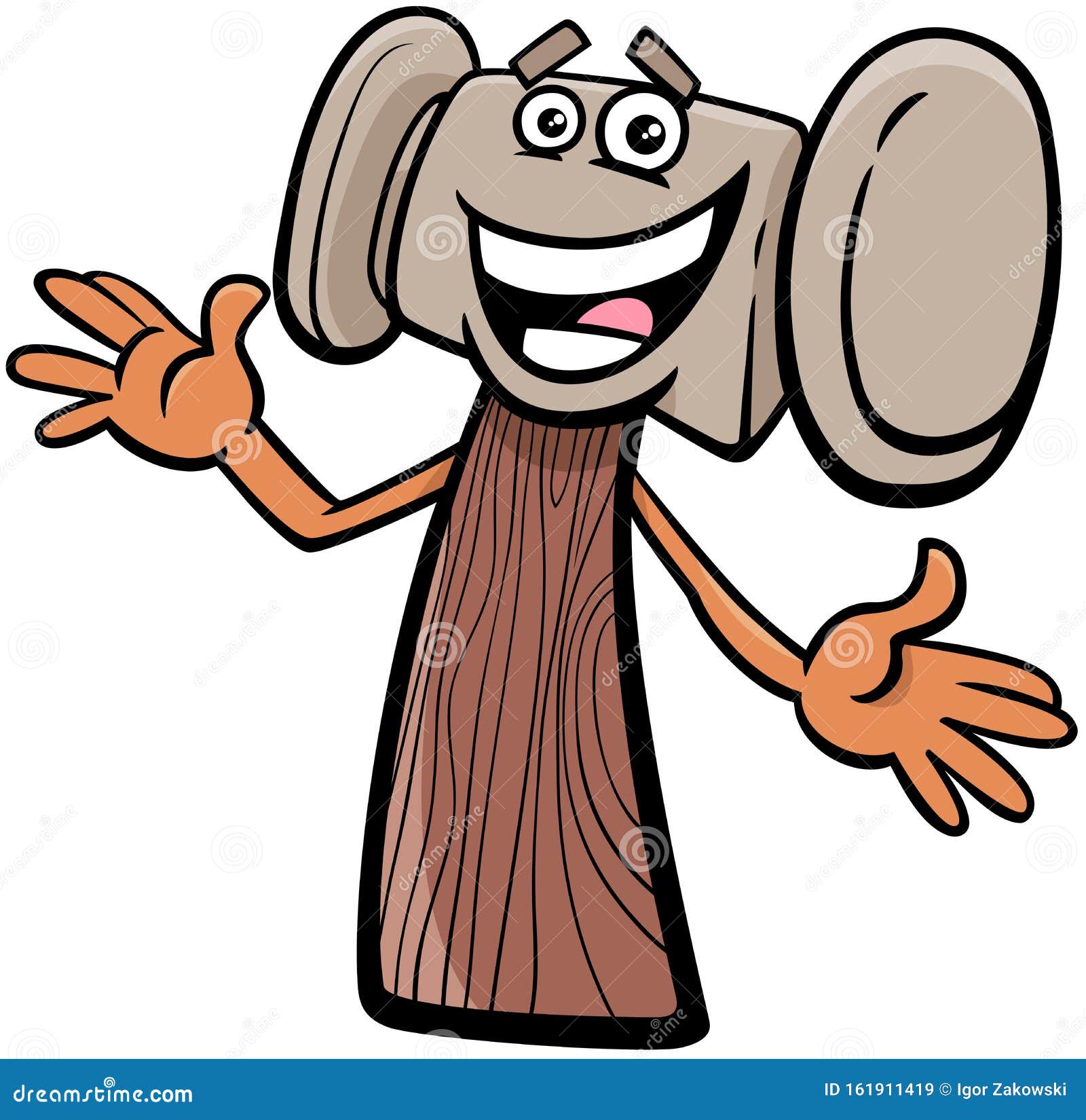 Personaje De Dibujos Animados De Una Herramienta De Martillo Feliz  Ilustración del Vector - Ilustración de martillo, sonrisa: 161911419