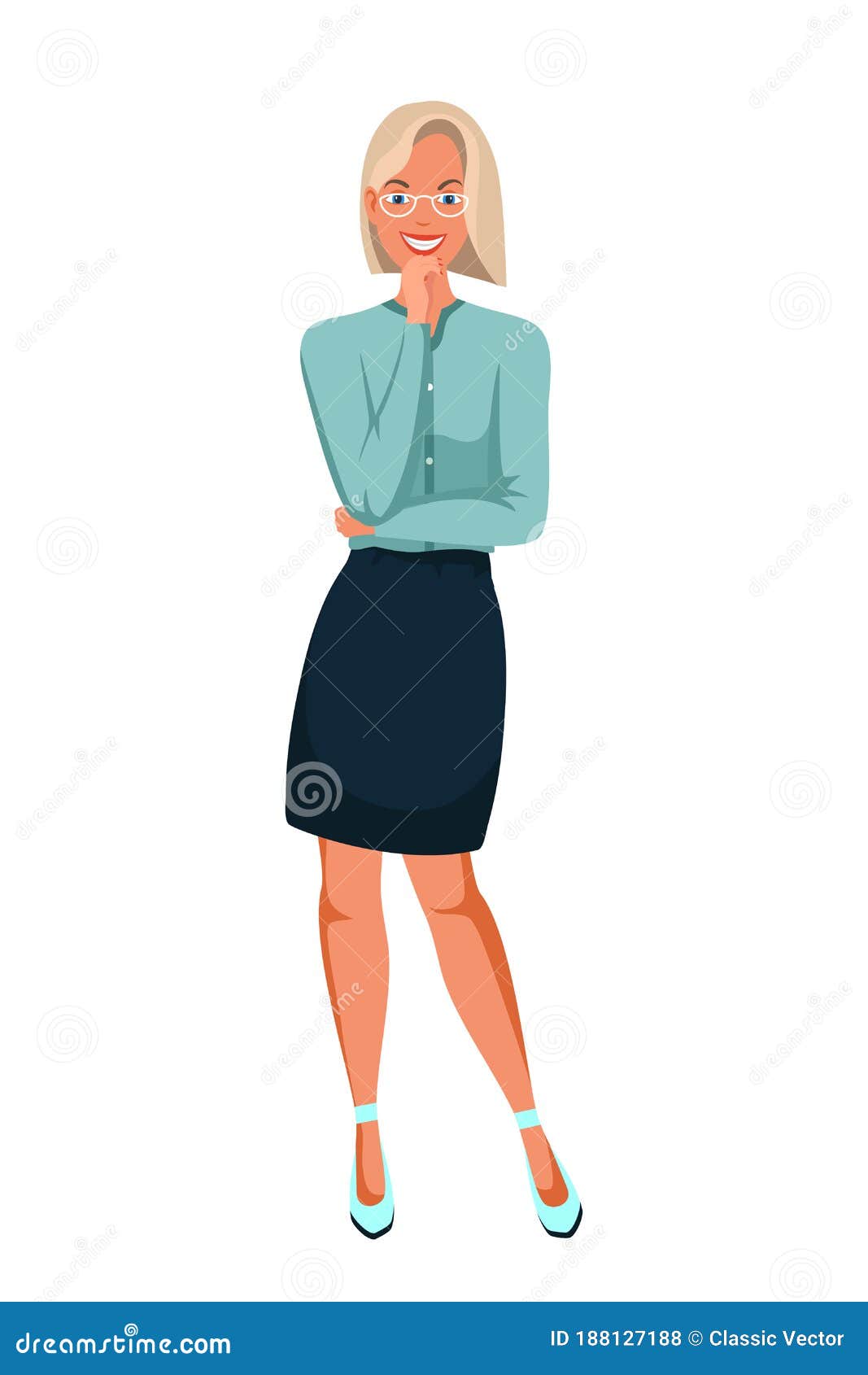 Personaje De Dibujos Animados De Una Trabajadora De Oficina De Una Mujer De  Negocios Ilustración del Vector - Ilustración de ayudante, acertado:  188127188