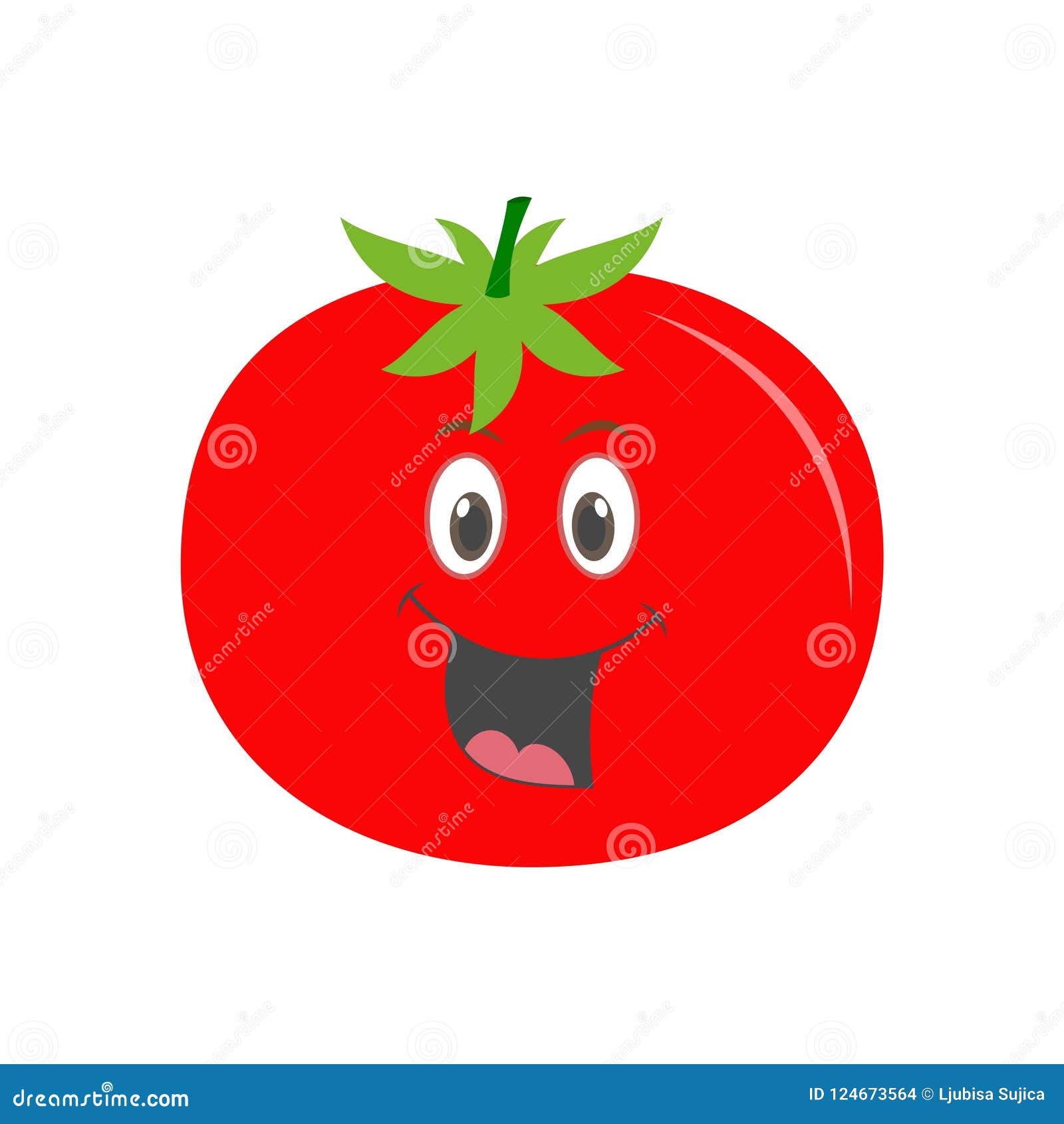 Personaje De Dibujos Animados Vegetal Lindo Del Tomate Aislado En El Fondo  Blanco Ilustración del Vector - Ilustración de muestra, felicidad: 124673564
