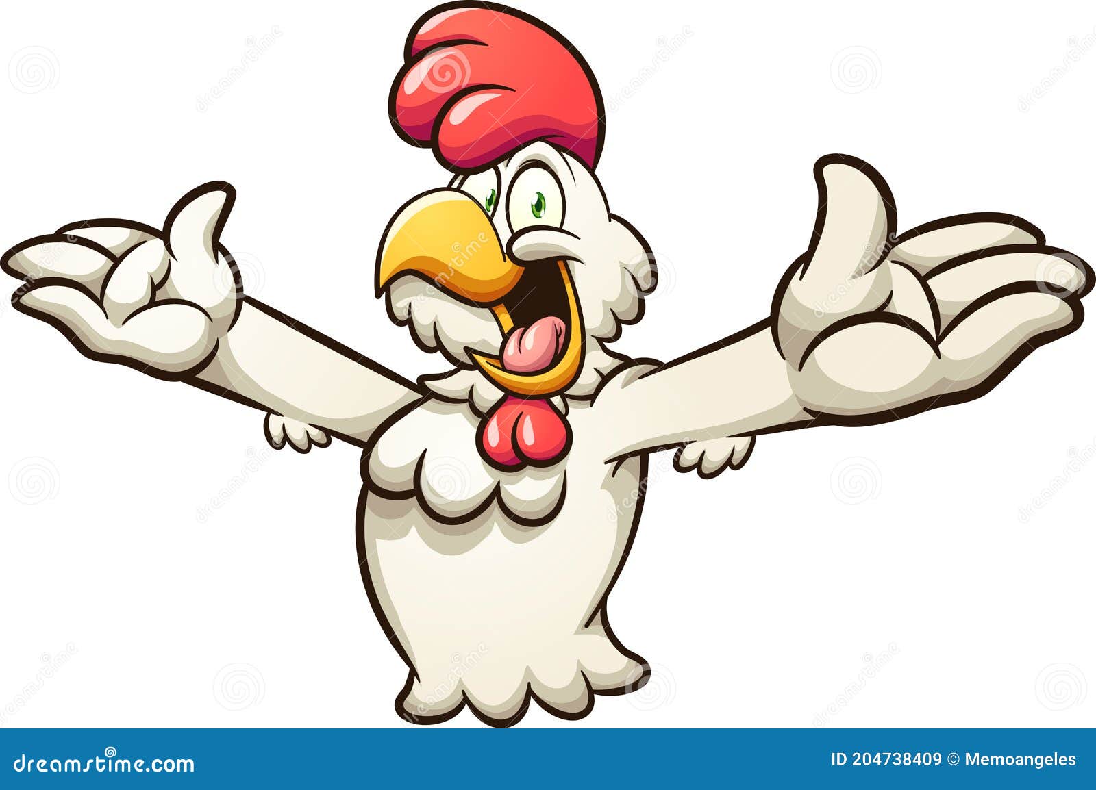 Personaje De Pollo De Dibujos Animados Con Los Brazos Abiertos Ilustración del Vector - Ilustración de capa, gradientes: 204738409 Personaje De Pollo De Dibujos Animados Con Los Brazos Abiertos Ilustración del Vector - Ilustración de capa, gradientes: 204738409