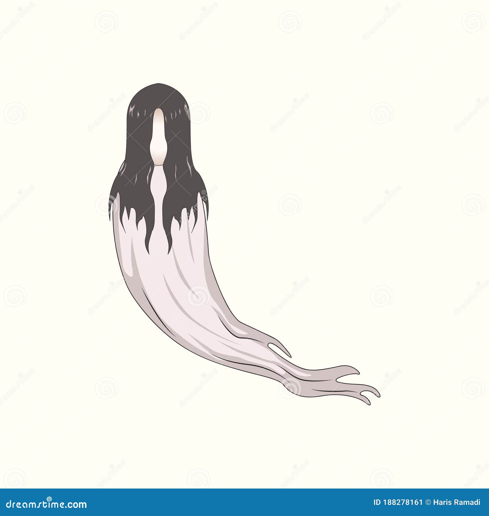 Personaje Fantasma De Caricatura De Dama Blanca Ilustración del