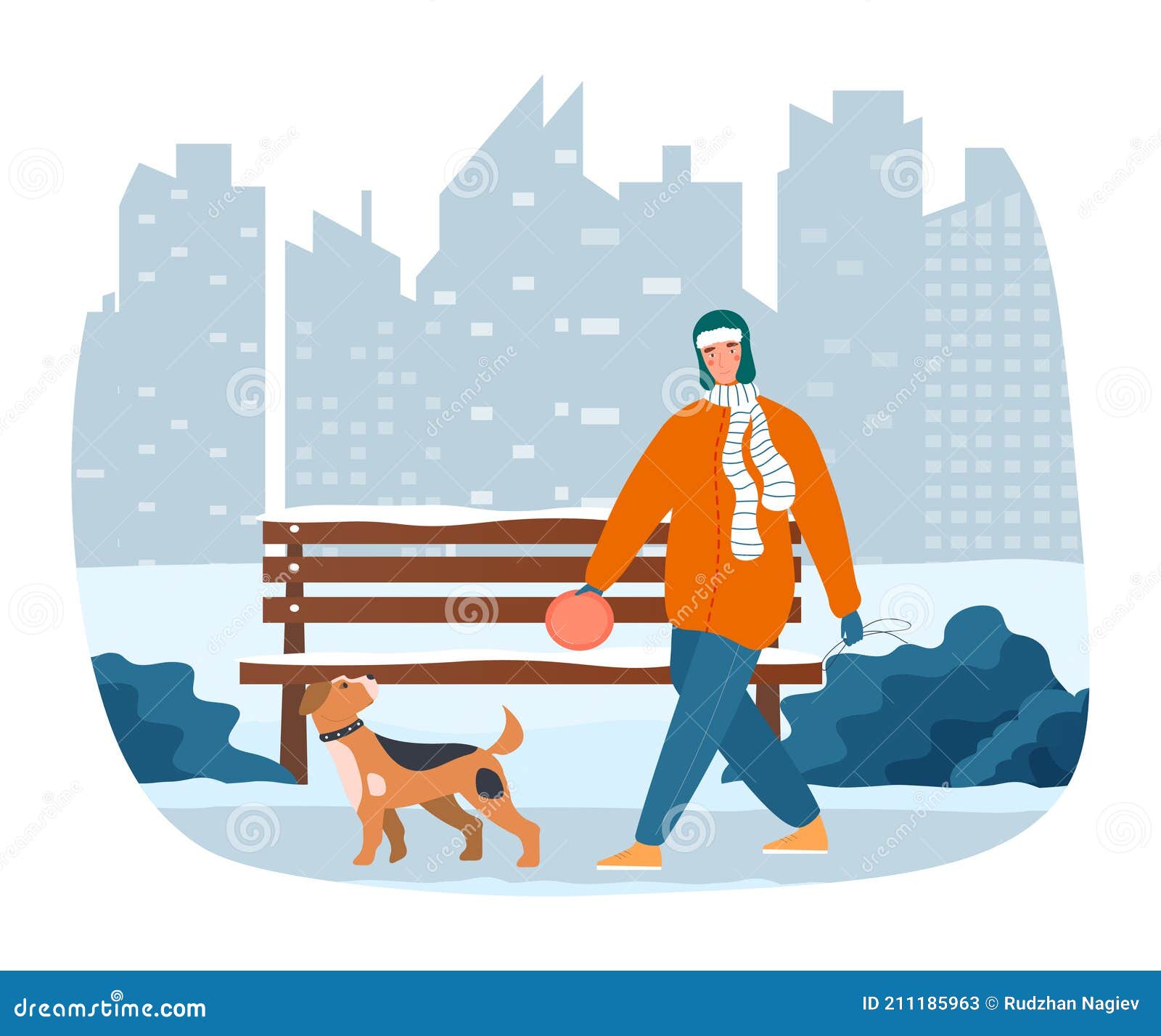 Personaje Masculino Va a Pasear Con Perro En Tiempo Nevado Ilustración del Vector - Ilustración de banco, animal: 211185963 Personaje Masculino Va a Pasear Con Perro En Tiempo Nevado Ilustración del Vector - Ilustración de banco, animal: 211185963