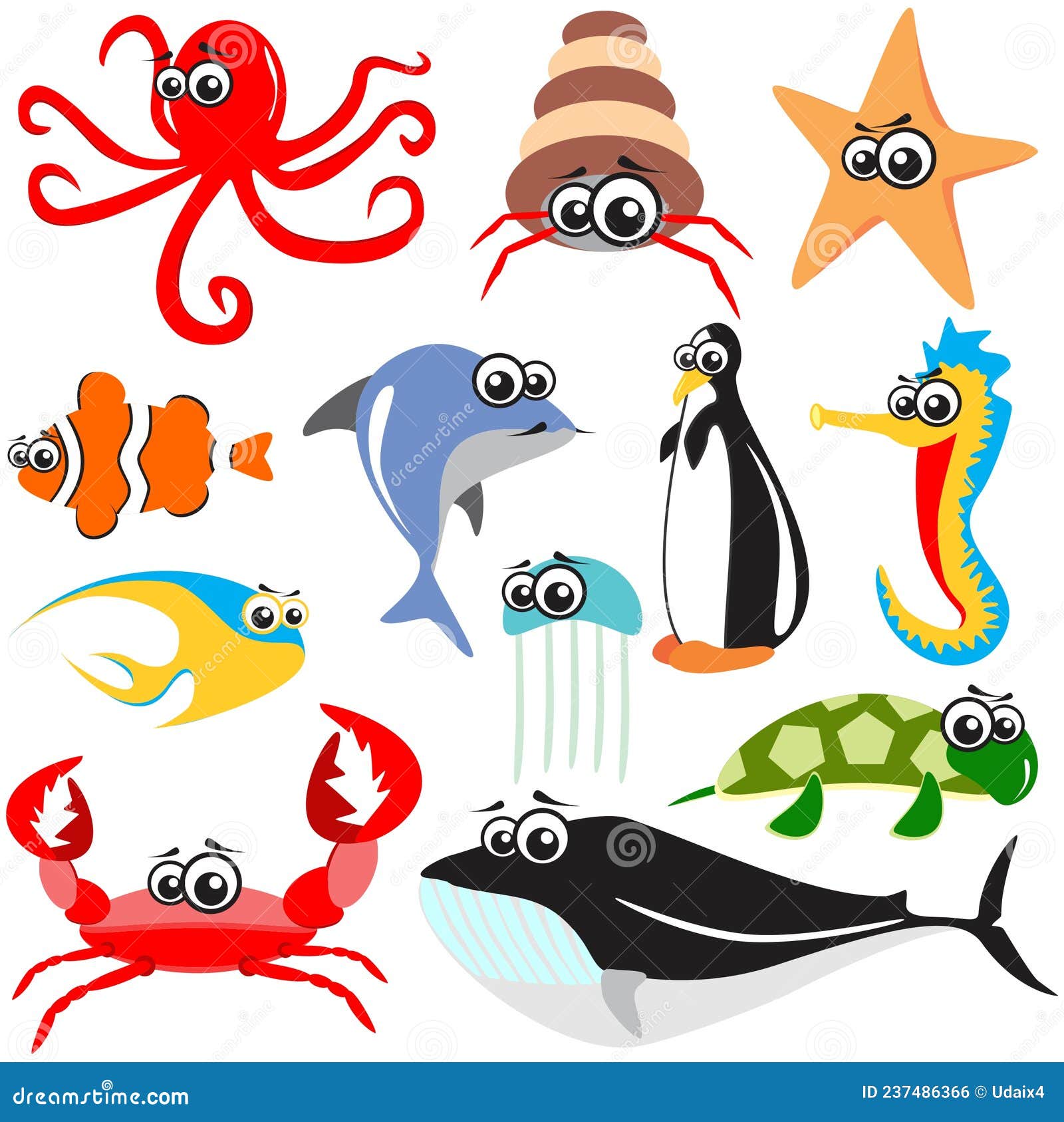 Personajes De Dibujos Animados De Animales Marinos Con La Misma Expresión De Ojos Ilustración del Vector - Ilustración de estupidez, adorable: 237486366 Personajes De Dibujos Animados De Animales Marinos Con La Misma Expresión De Ojos Ilustración del Vector - Ilustración de estupidez, adorable: 237486366