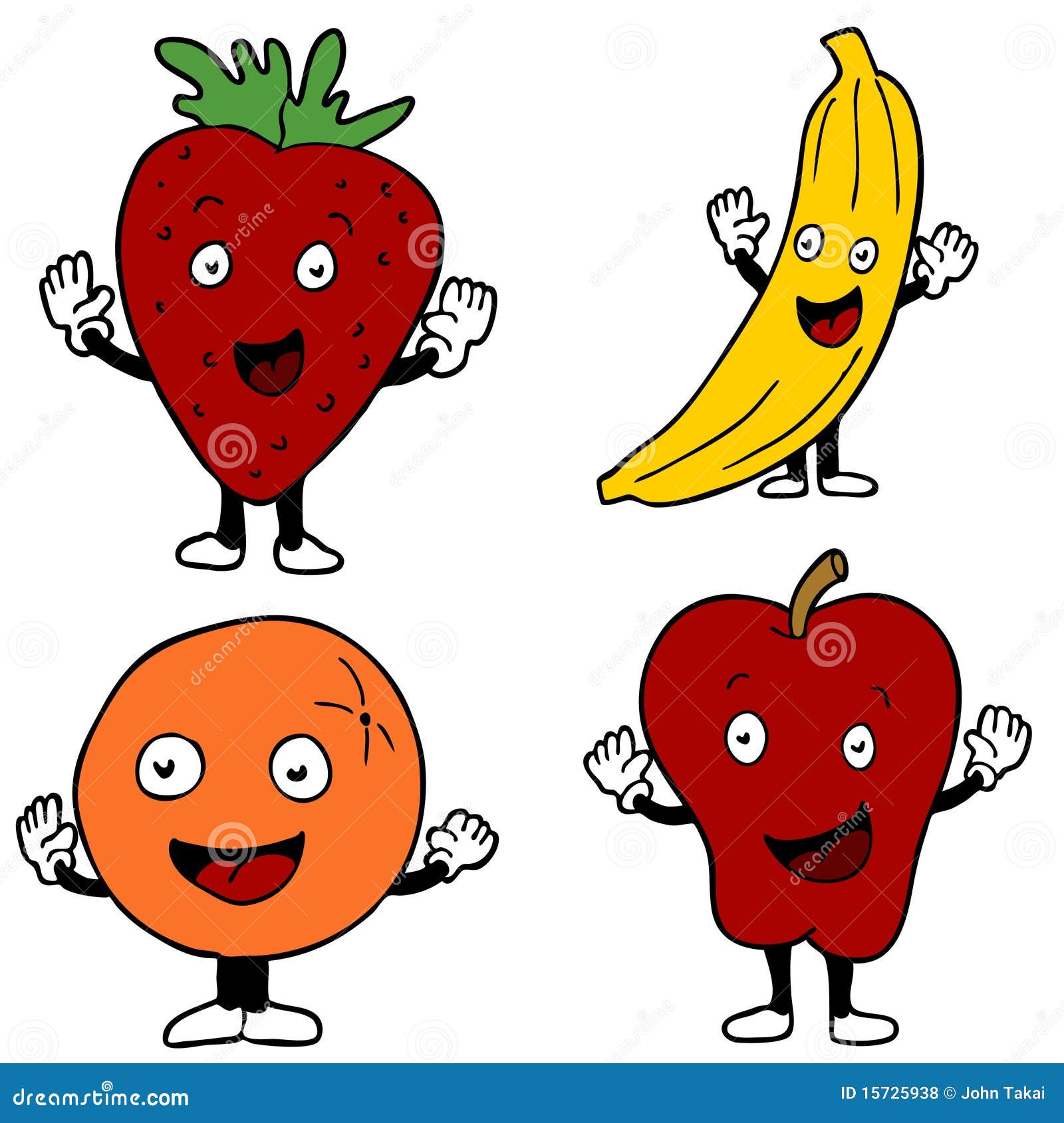 Personajes De Dibujos Animados De La Fruta Ilustración del Vector -  Ilustración de acortar, icono: 15725938