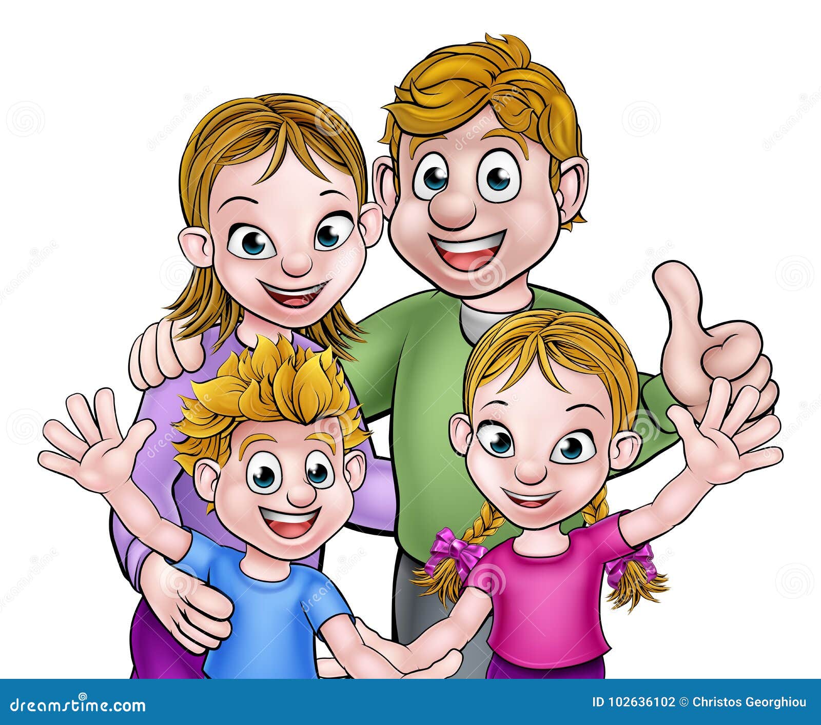 Personajes De Dibujos Animados De La Familia Ilustración del Vector -  Ilustración de muchacho, padre: 102636102