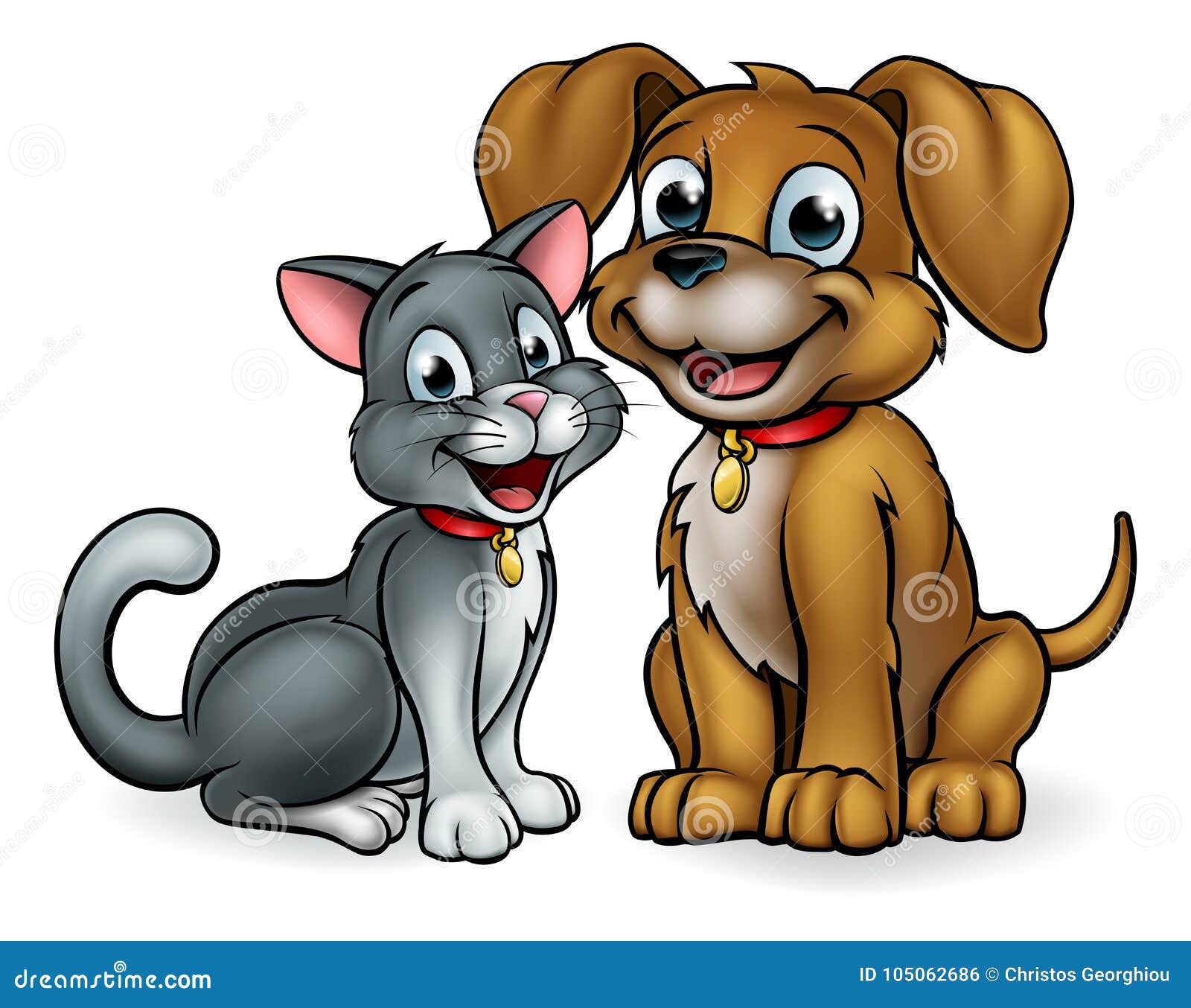 Personajes De Dibujos Animados De Los Animales Domésticos Del Gato Y Del  Perro Ilustración del Vector - Ilustración de gato, arte: 105062686
