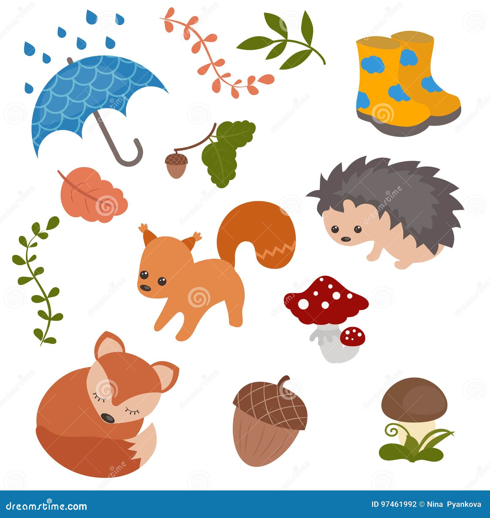 Personajes De Dibujos Animados Y Elementos Del Otoño Ilustración del Vector - Ilustración de retroceder, setas: 97461992 Personajes De Dibujos Animados Y Elementos Del Otoño Ilustración del Vector - Ilustración de retroceder, setas: 97461992