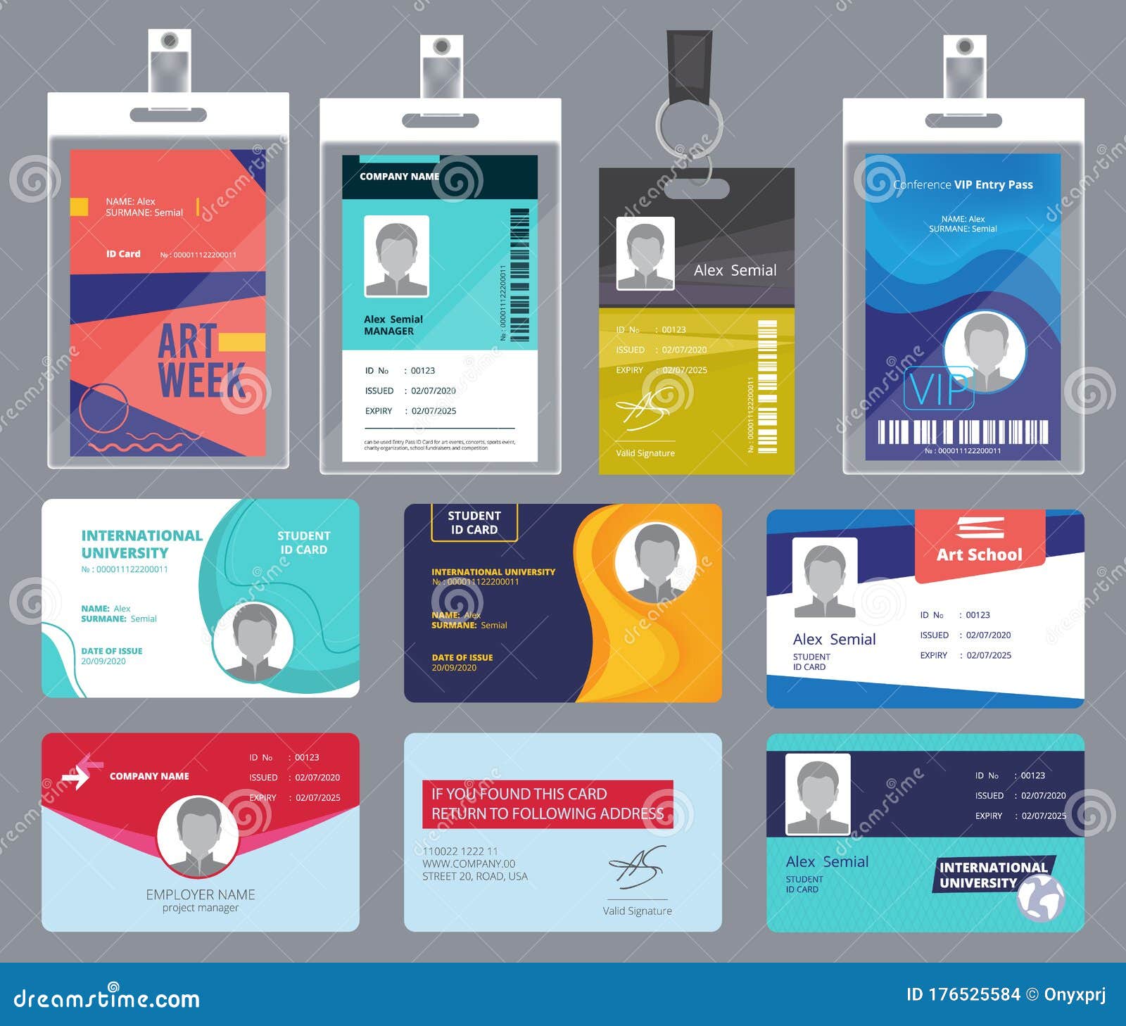 Personal Card Id. Male or Female Passport or Badges Personal With Personal Identification Card Template