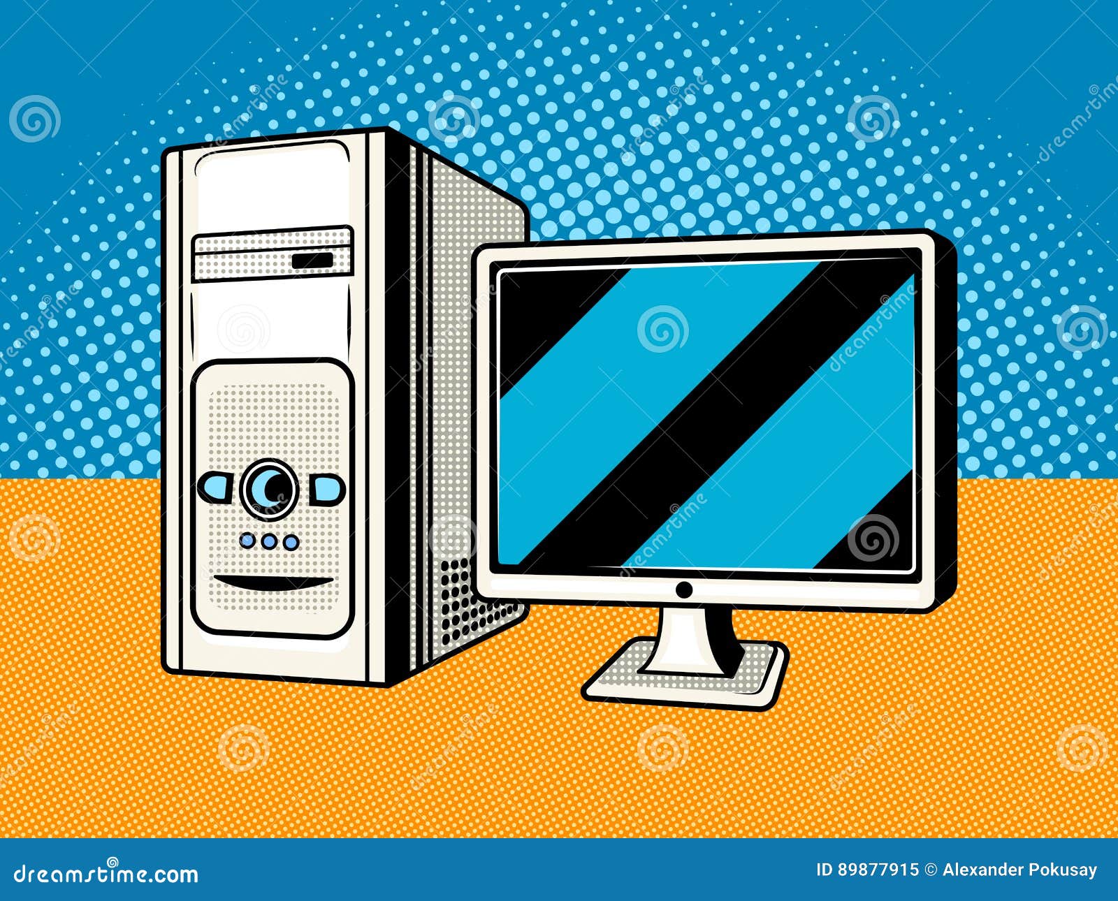 Personal Computer Comic Book Style Vector Stock Vector Illustration Of Device Electronic