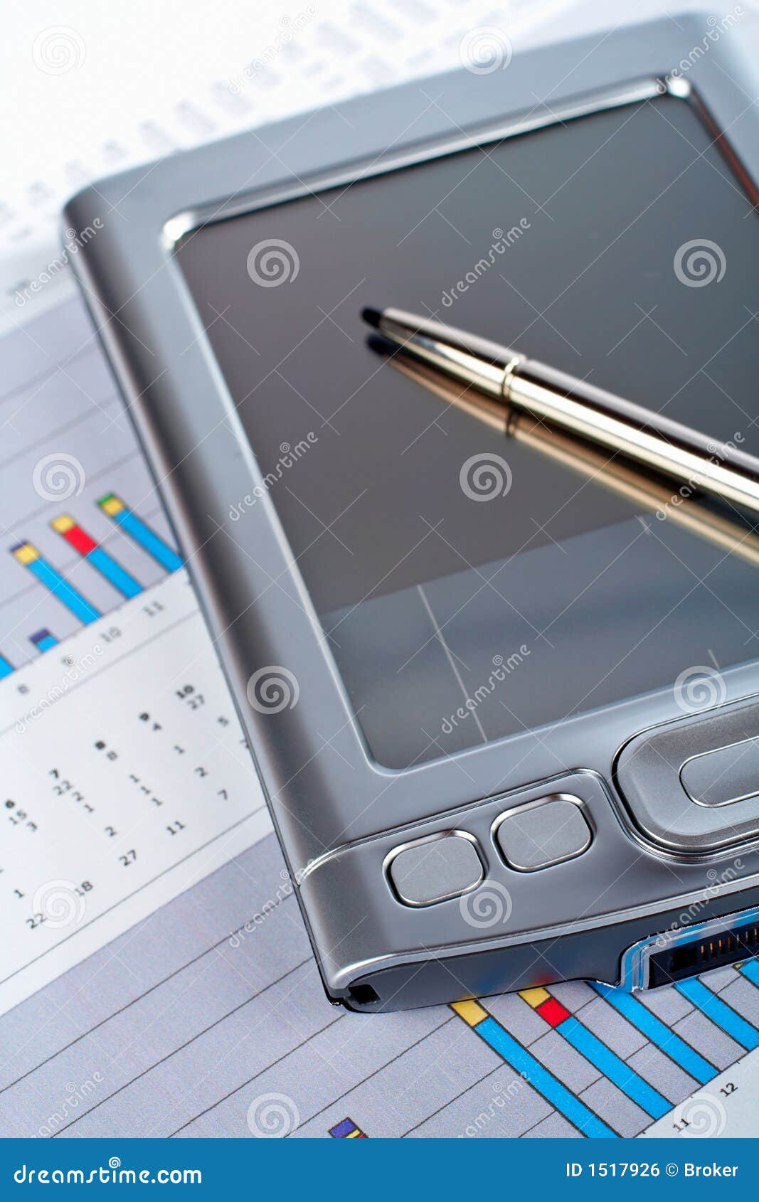 Personal Digital Assistant on Market Financial Chart Background Stock Photo Image of bluetooth