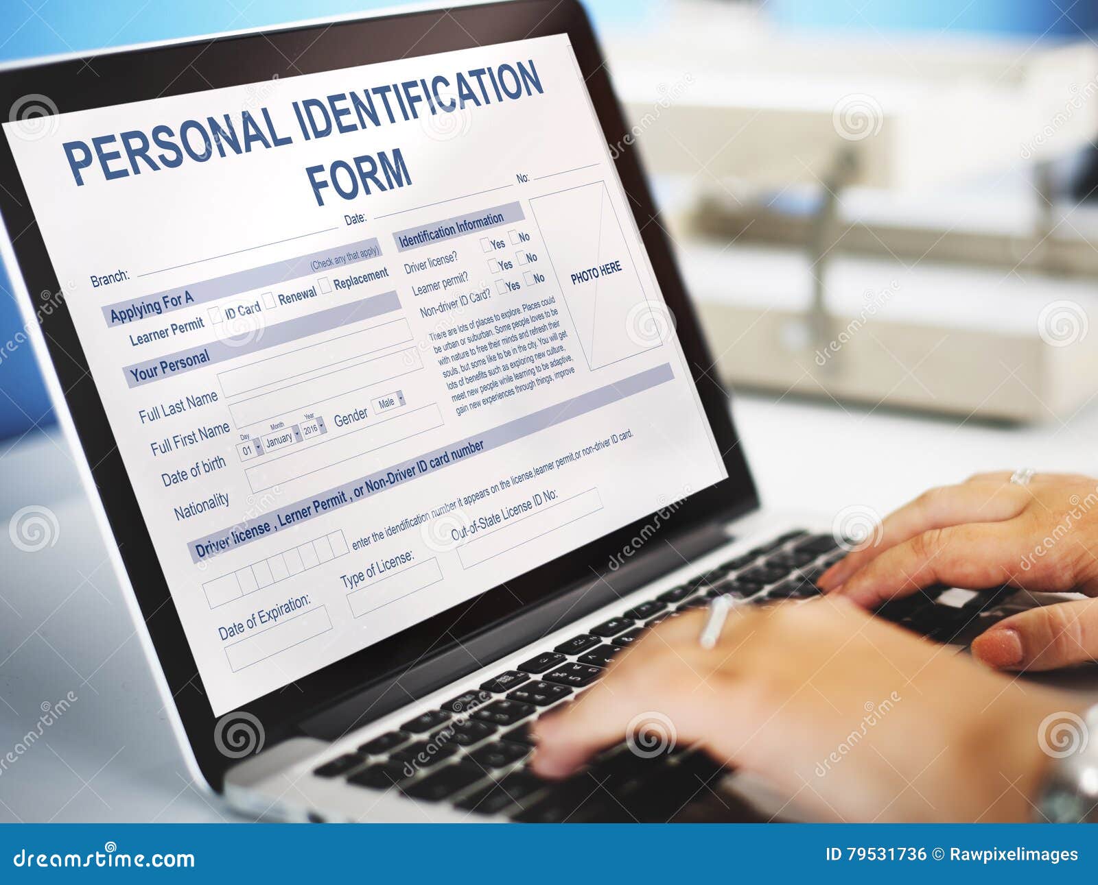 Personal Identification Form Application Concept Stock Photo Image of registration