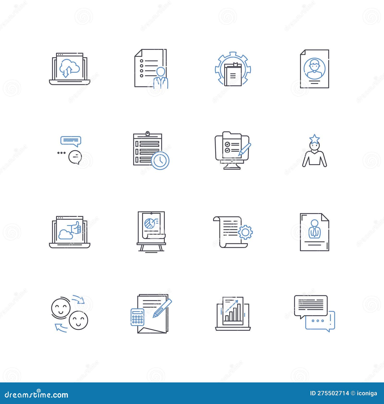 personal journal line icons collection. reflection, diary, memoir, recollection, memory, emotions, thoughts  and