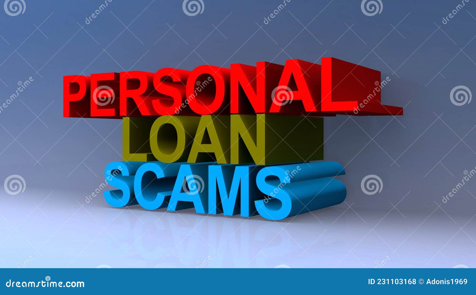 Personal Loan Scams on Blue Stock Illustration - Illustration of