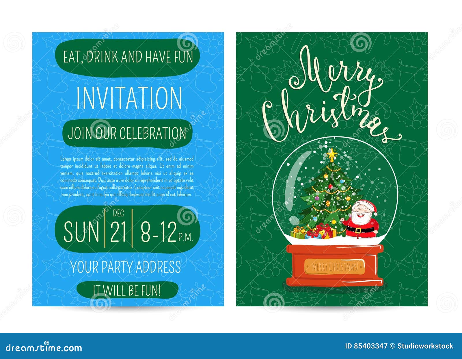 Personal Offer To Join Corporate Christmas Party Stock Vector ...