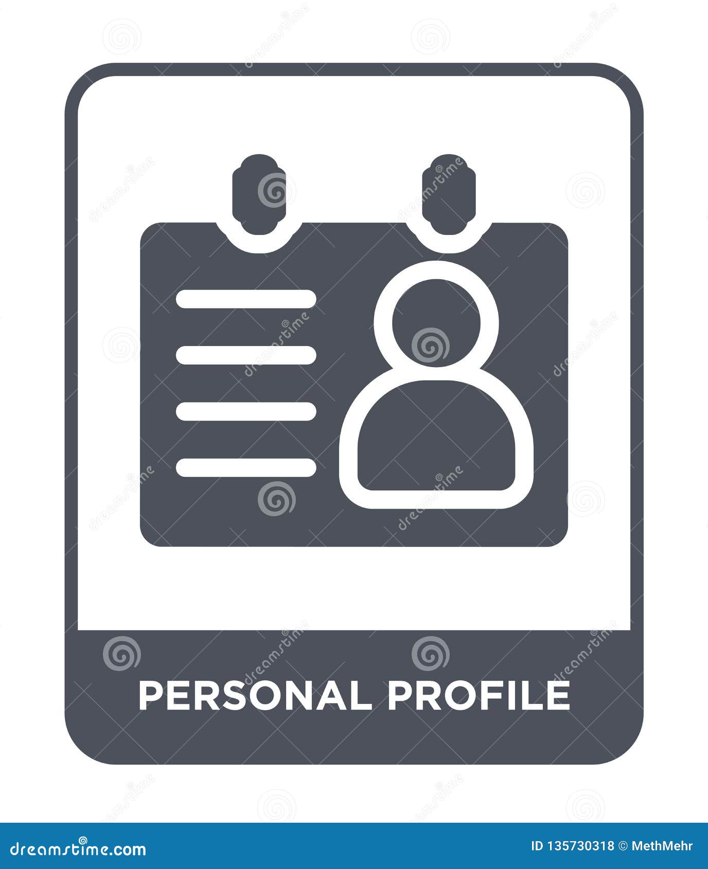 Personal Profile Icon In Trendy Design Style. Personal Profile Icon  Isolated On White Background. Personal Profile Vector Icon Stock Vector -  Illustration of license, logo: 135730318