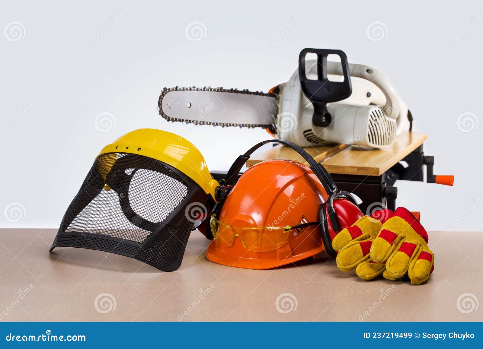 Personal Protective Equipment and Electrical Tools Stock Image Image