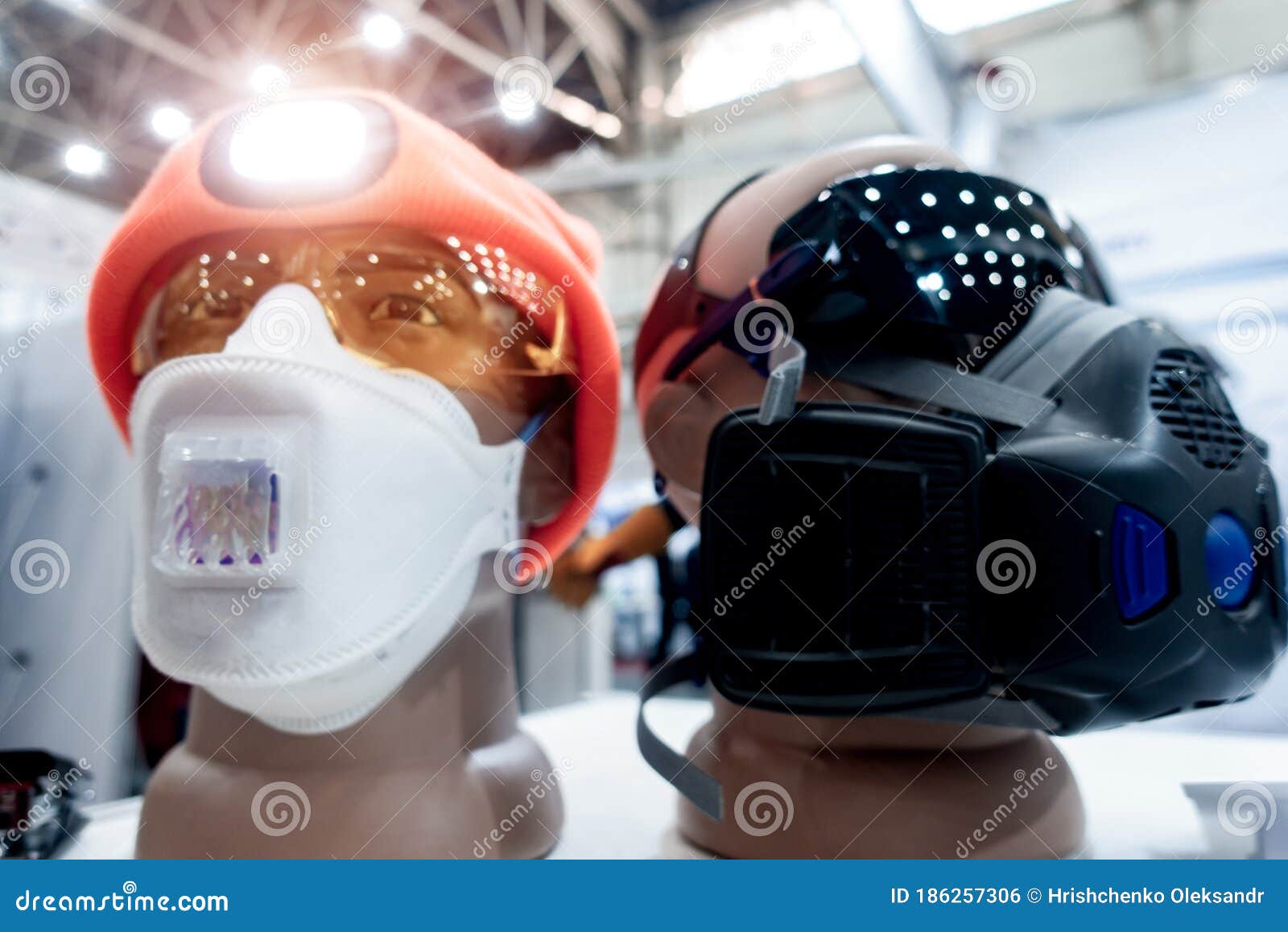 Personal Protective Equipment Mask for Hazardous Work Stock Photo