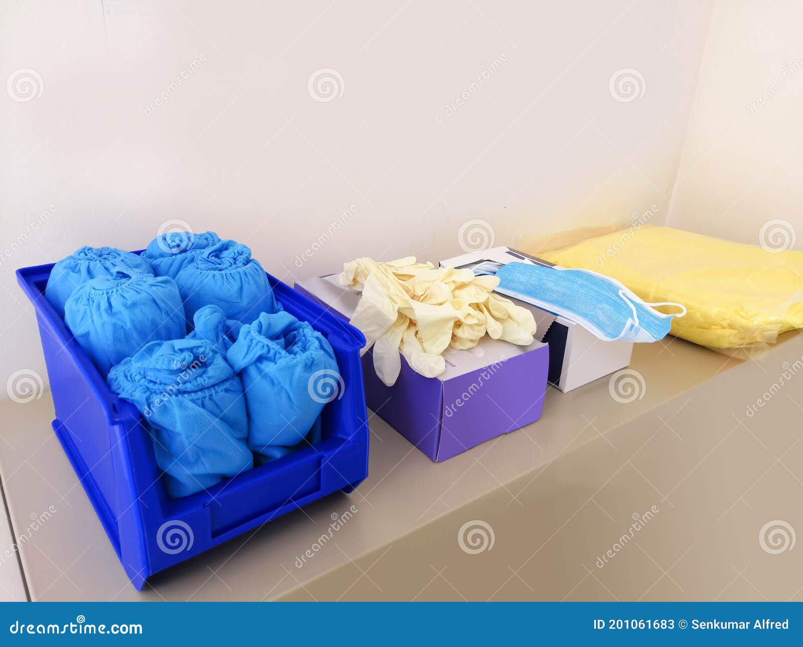 Personal Protective Equipments in Table Stock Image Image of