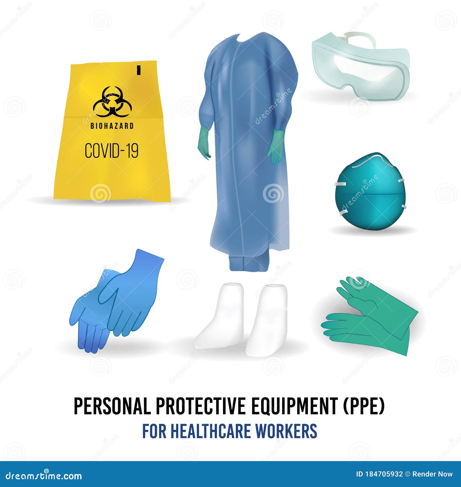 Personal Protective Suit Clothing Isolated or PPE for Healthcare