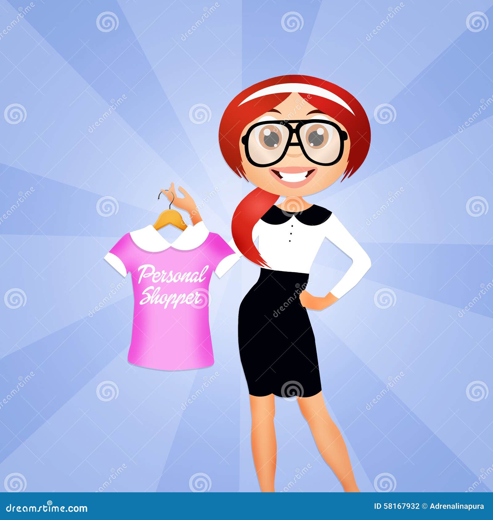 Personal shopper stock illustration. Illustration of cartoon - 58167932