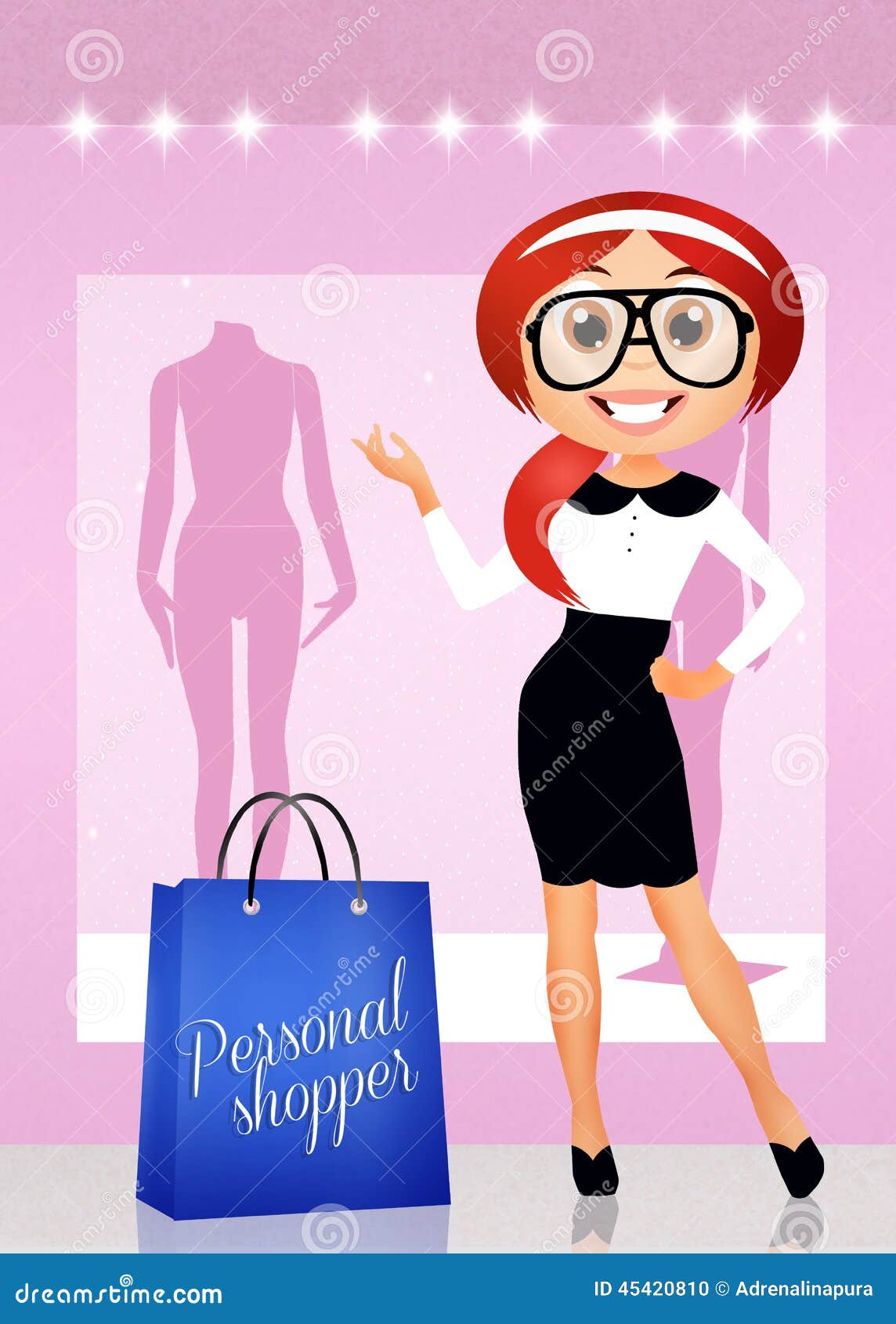 Personal shopper stock illustration. Illustration of female - 45420810