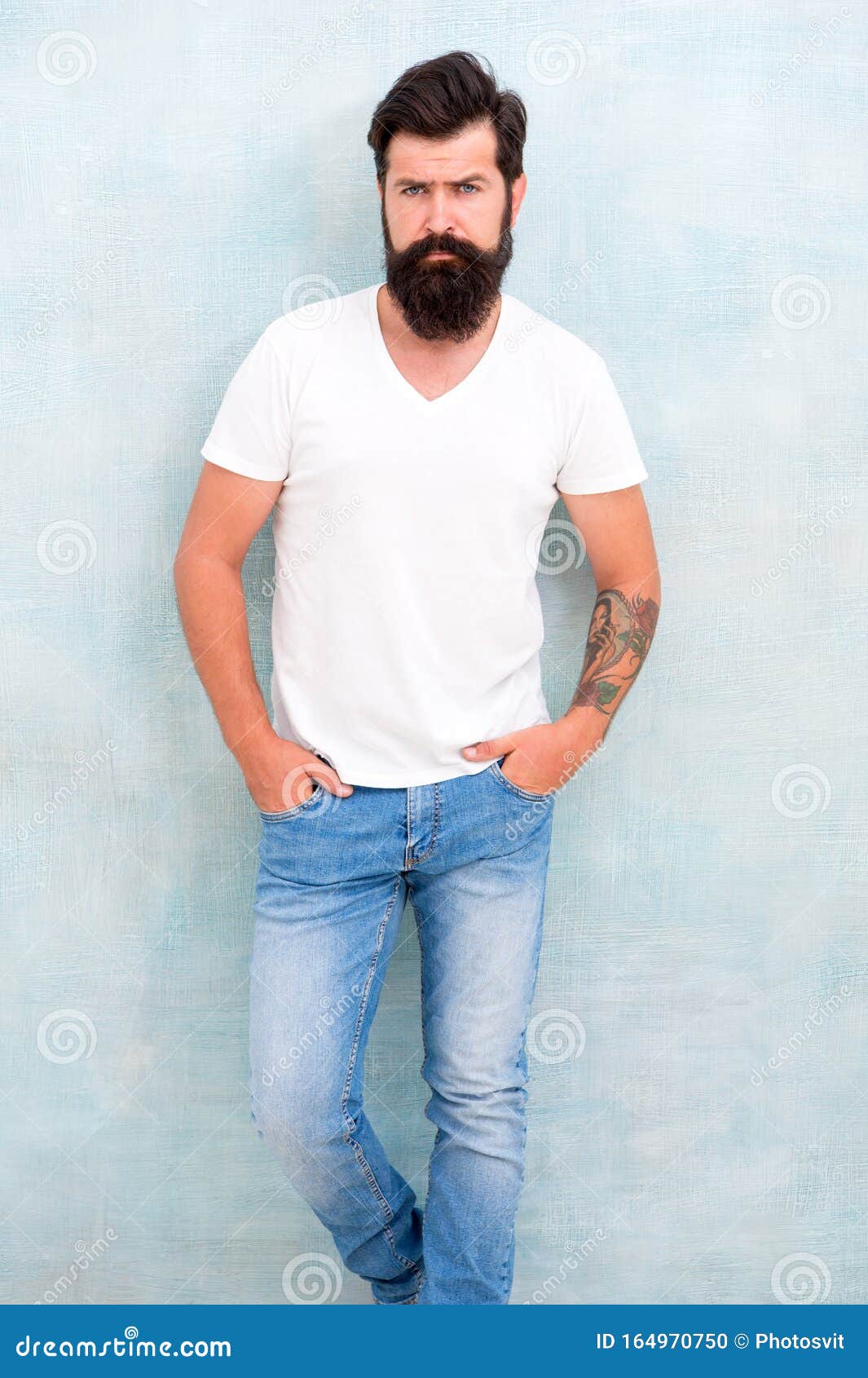 Personal Style. Physical Attractiveness. Handsome Hipster Jeans. Male ...