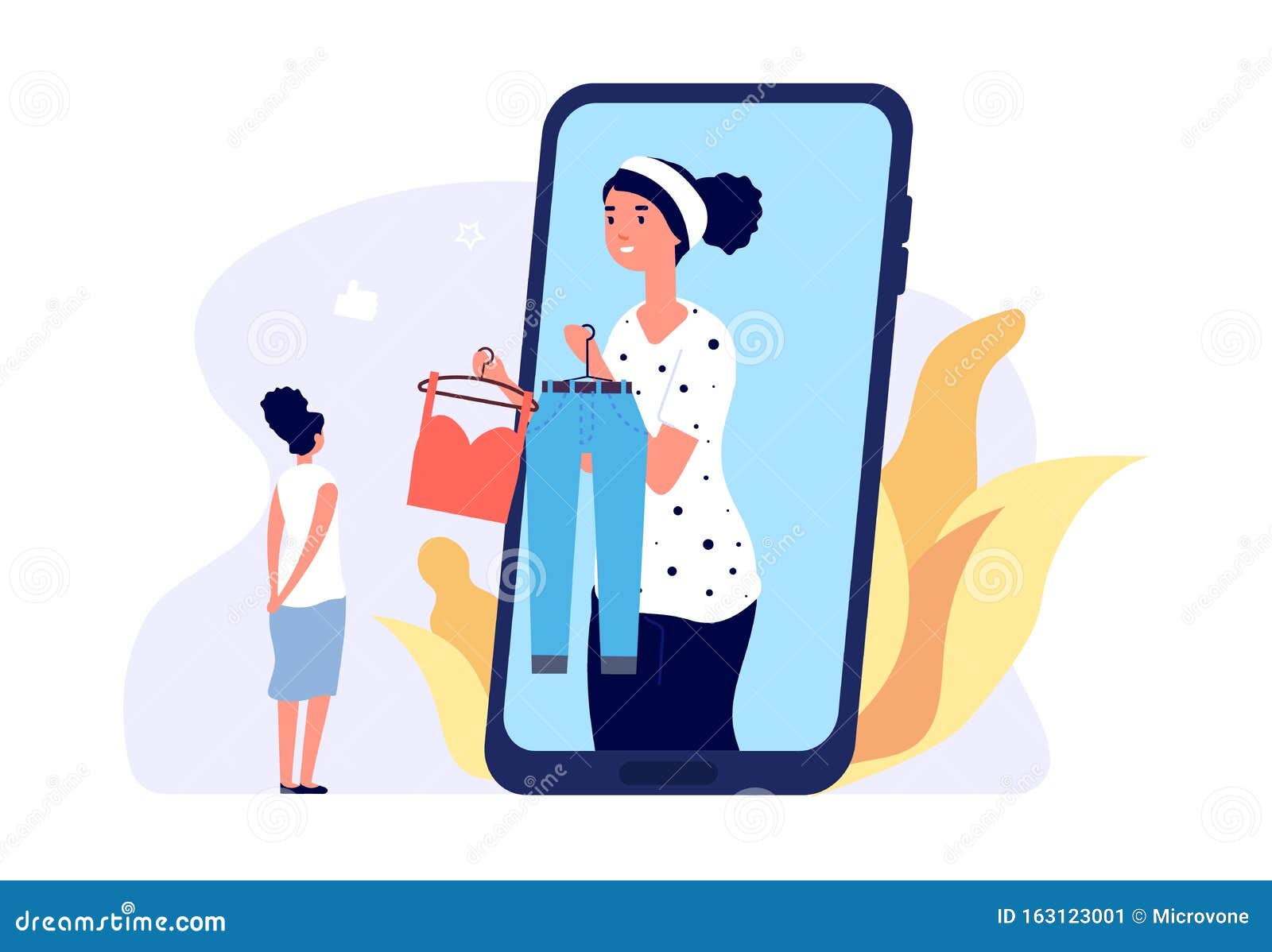 fashionable personal shopper going around. Stock Illustration