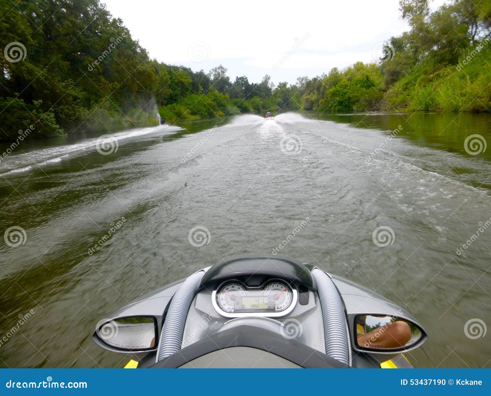 personal watercraft riding on the kings river