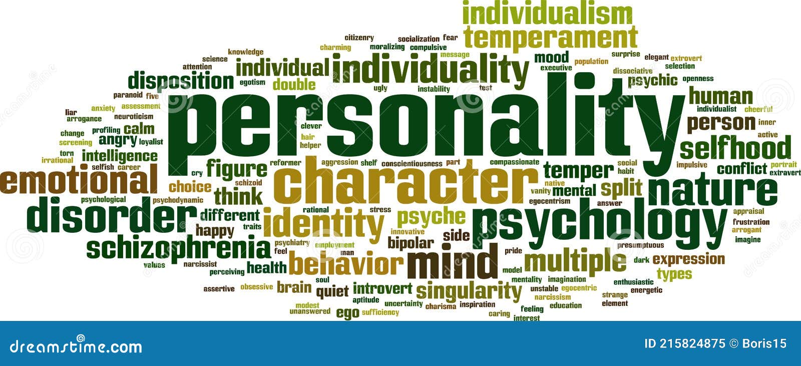 Personality word cloud stock vector. Illustration of intuition - 215824875