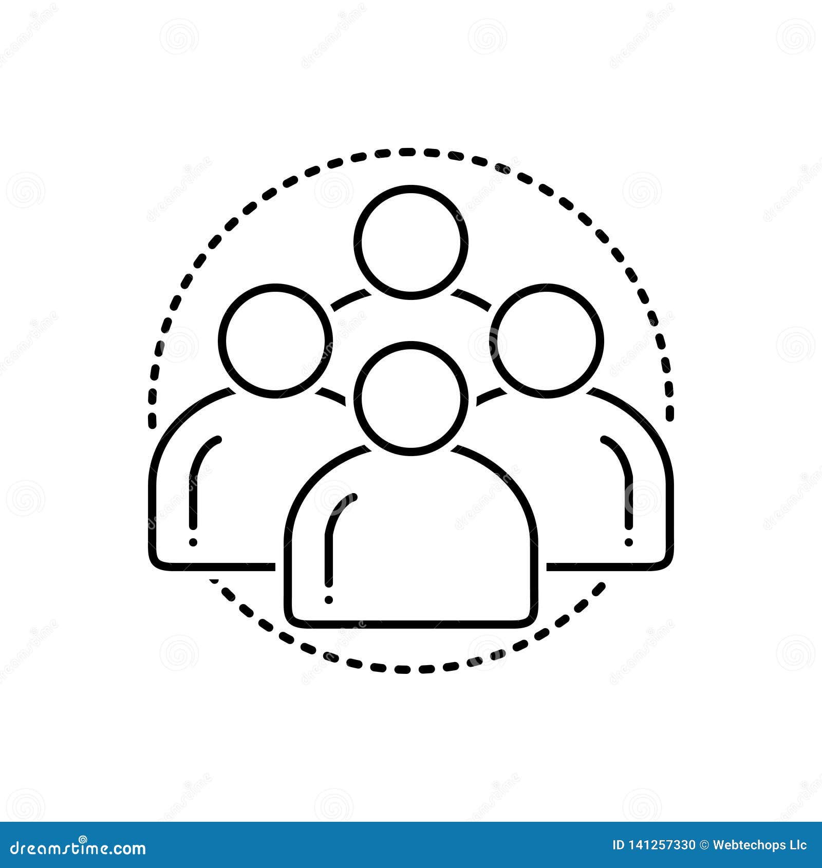black line icon for personas, man and team