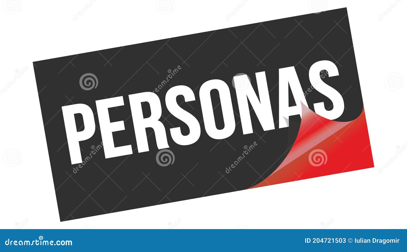 personas text on black red sticker stamp