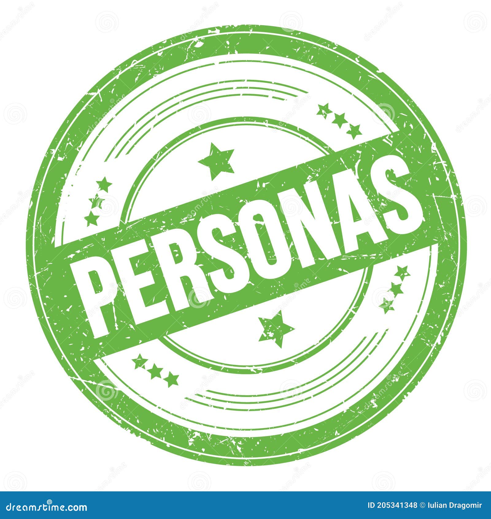 personas text on green round grungy stamp