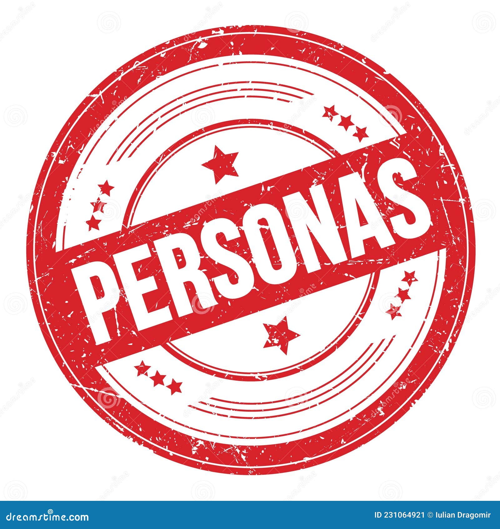 personas text on red round grungy stamp