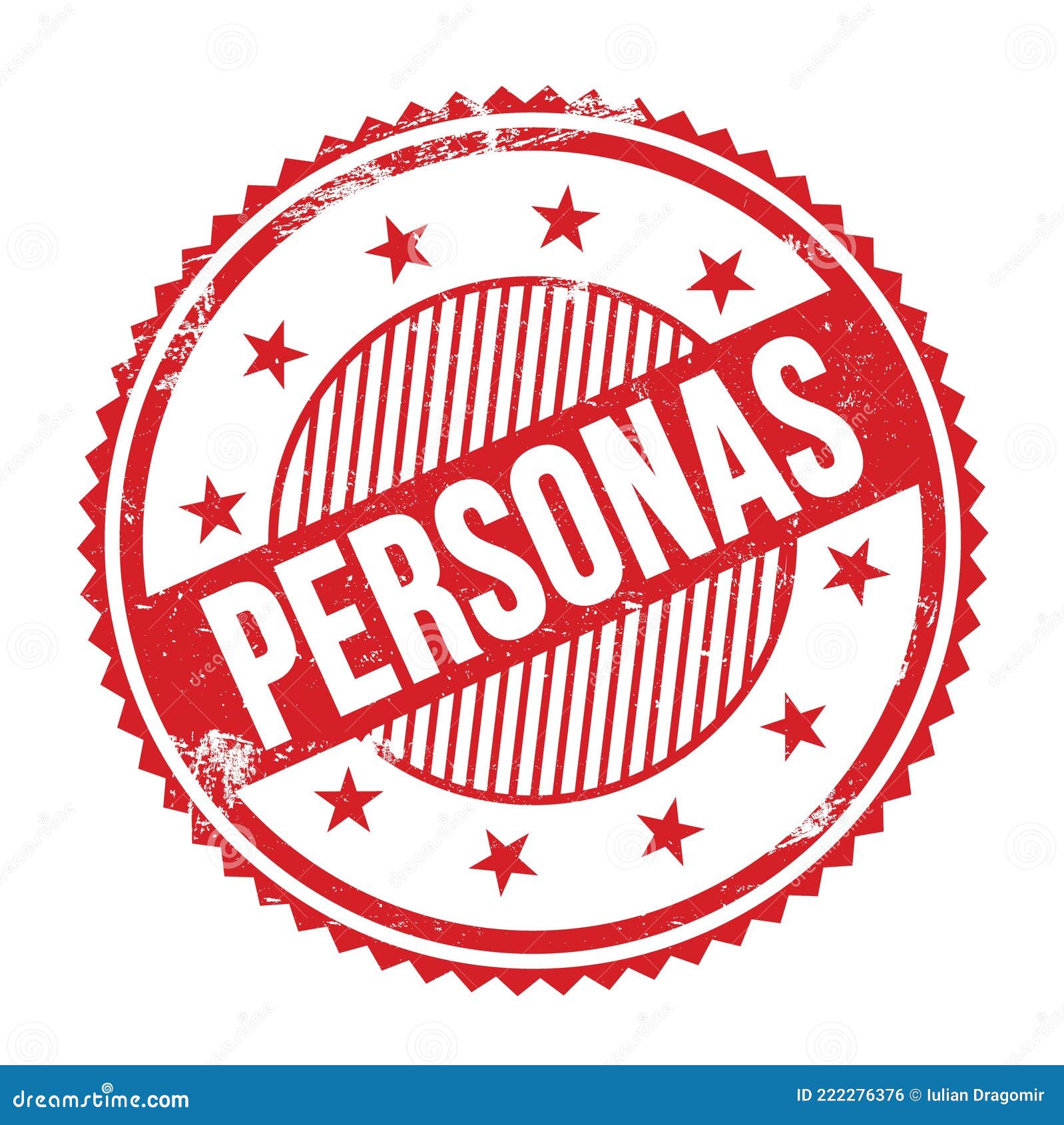 personas text written on red grungy round stamp