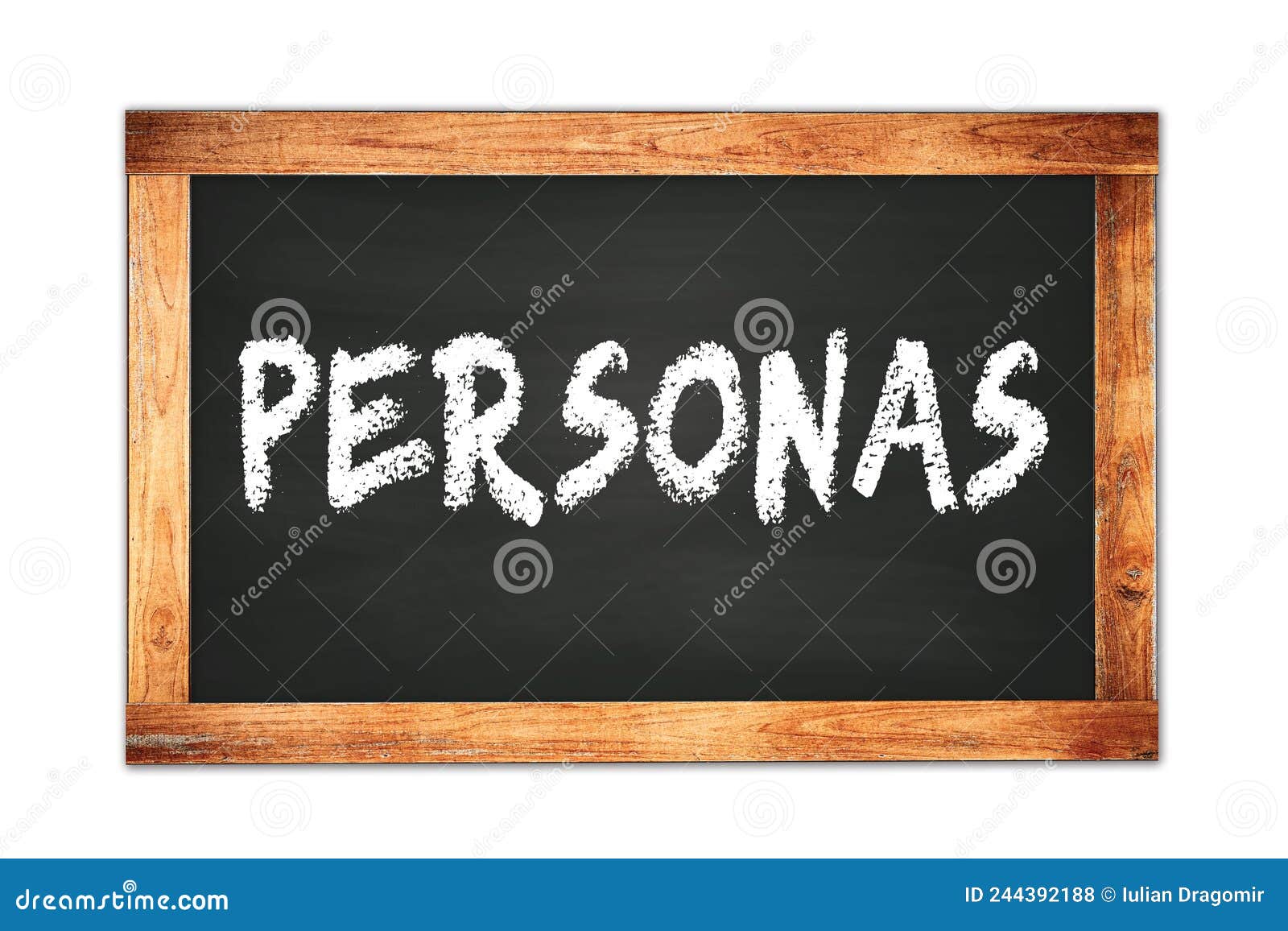 personas text written on wooden frame school blackboard
